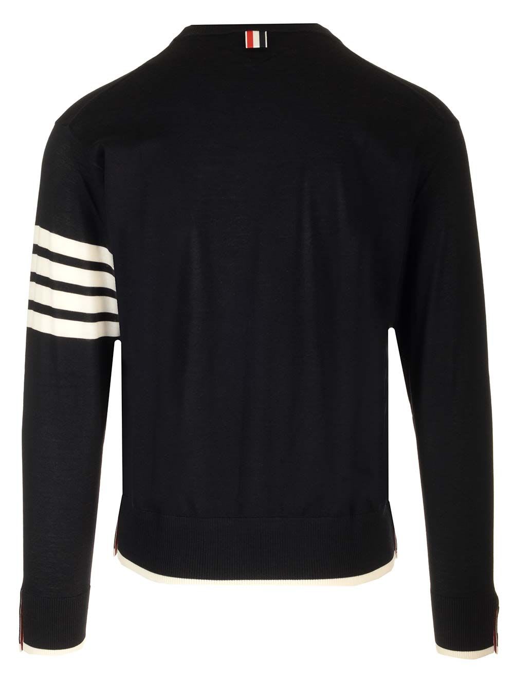 Shop Thom Browne Black Merino Wool Sweater