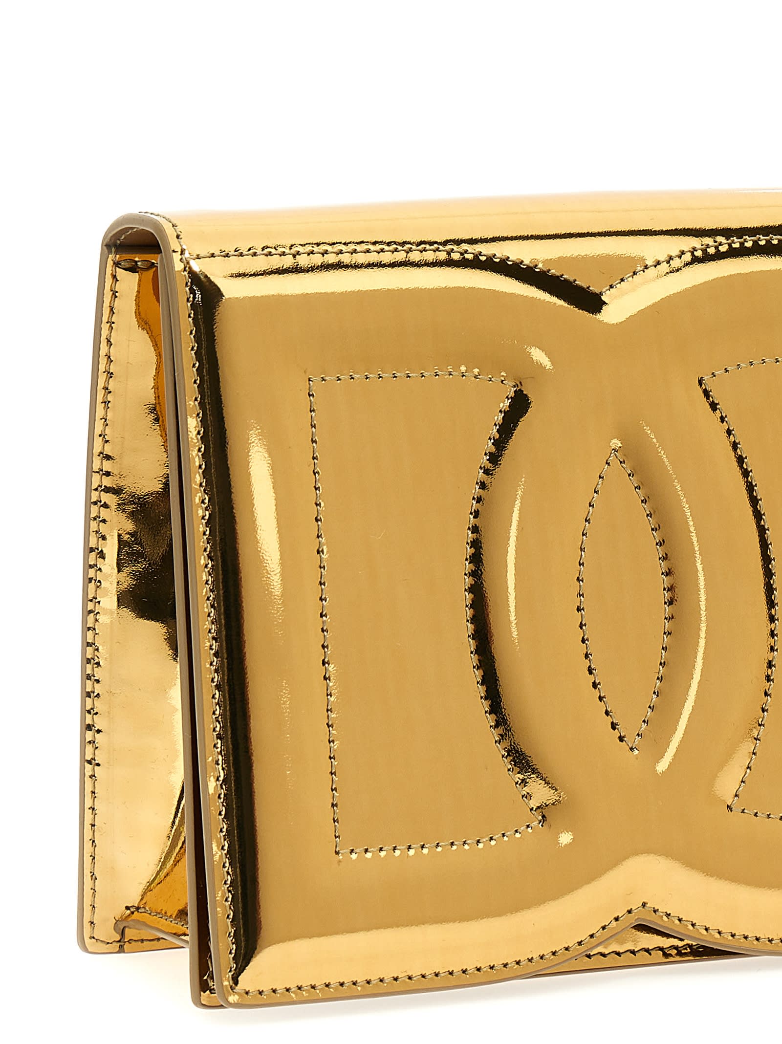 Dolce & Gabbana Dg Logo Crossbody Bag In Light Gold