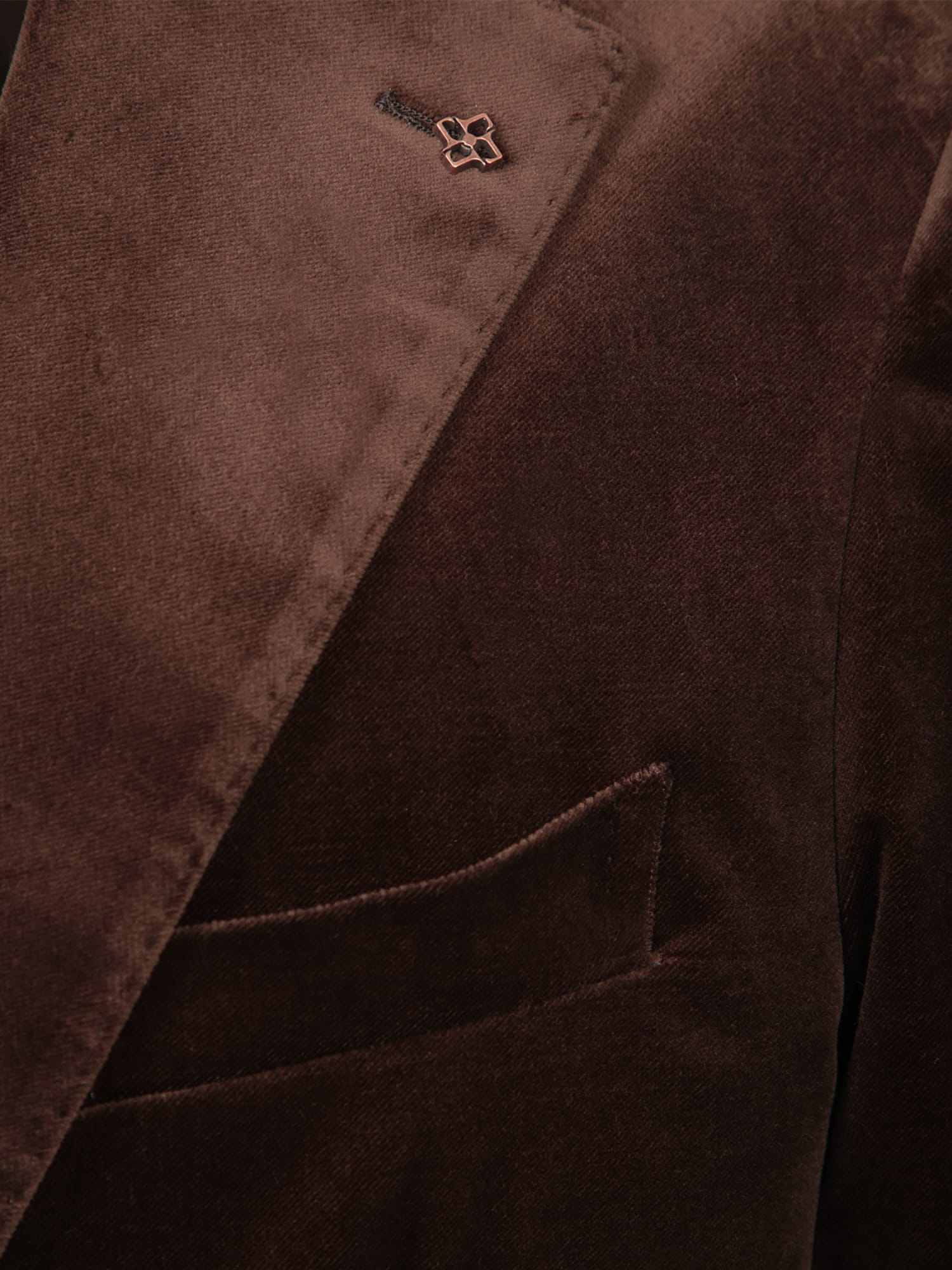 Shop Tagliatore Brown Velvet Jacket