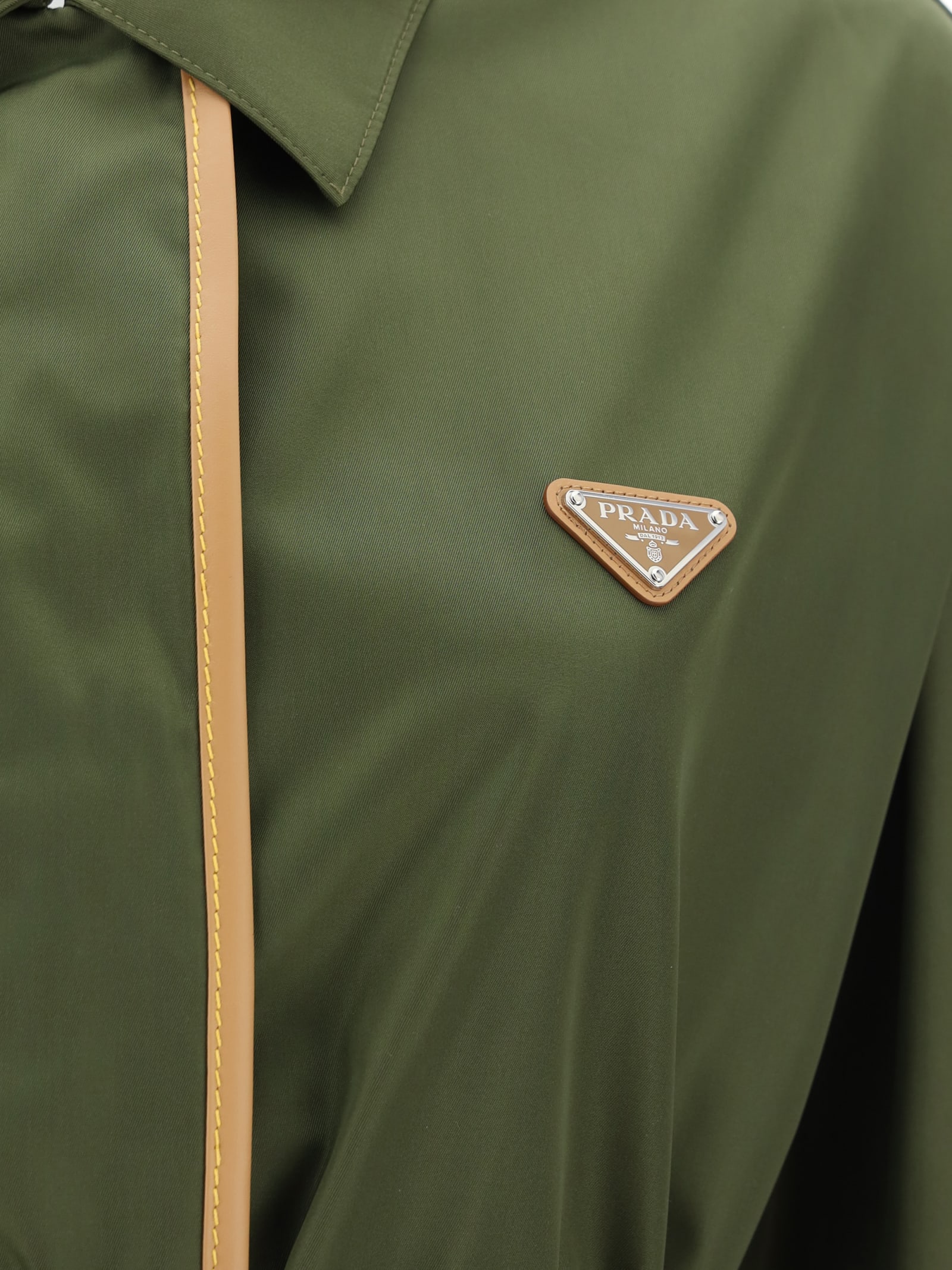 Shop Prada Triangle-logo Belted Jacket