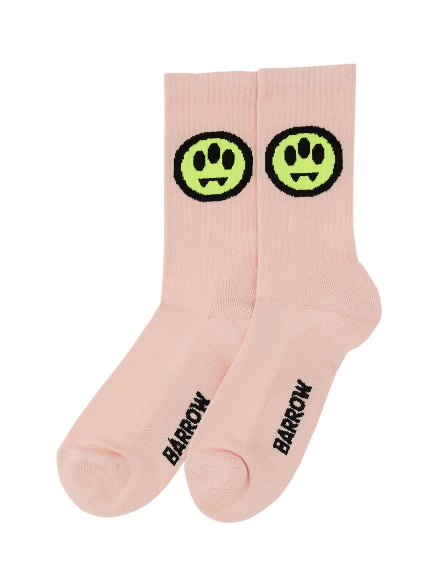 Shop Barrow Socks With Logo In Pink