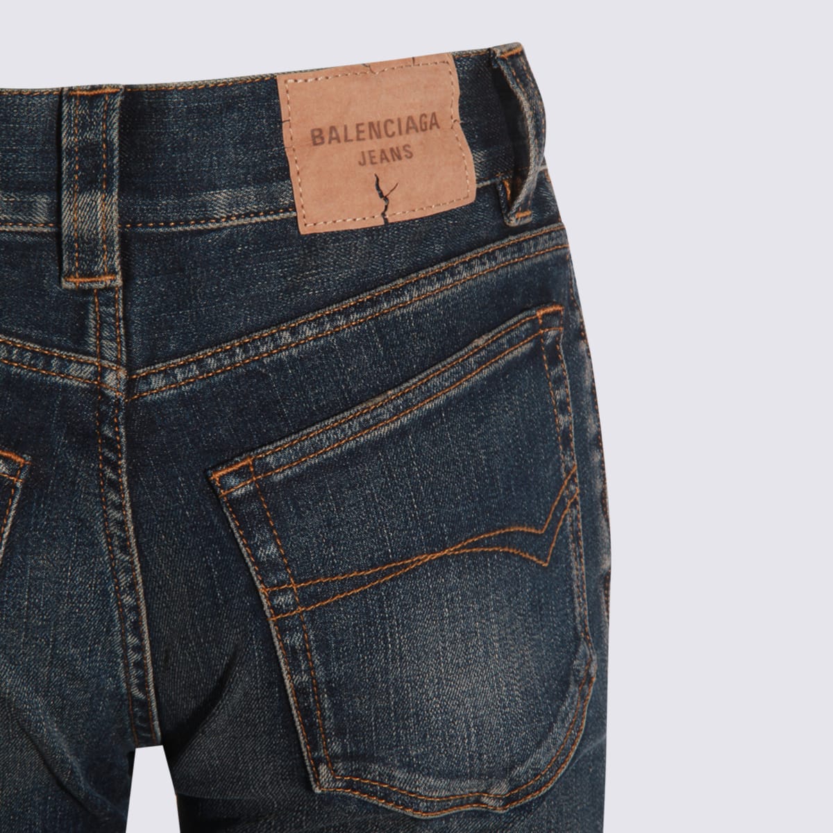 Balenciaga Blue Cotton-blend Clothing Jeans In Blue