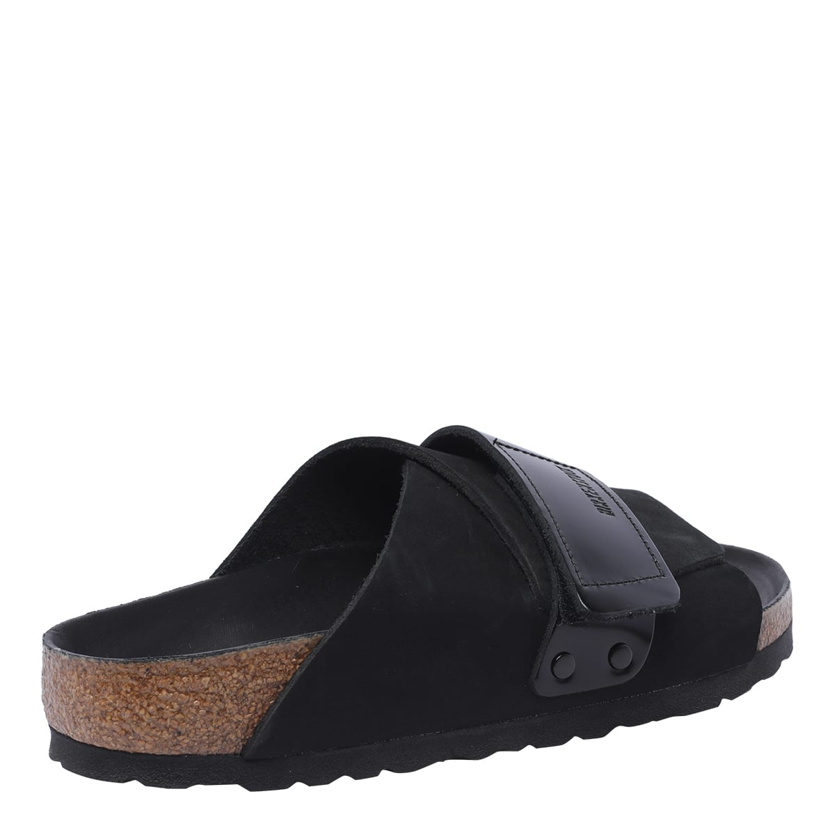 Birkenstock Kyoto Suede And Nubuck Leather Slides In Black