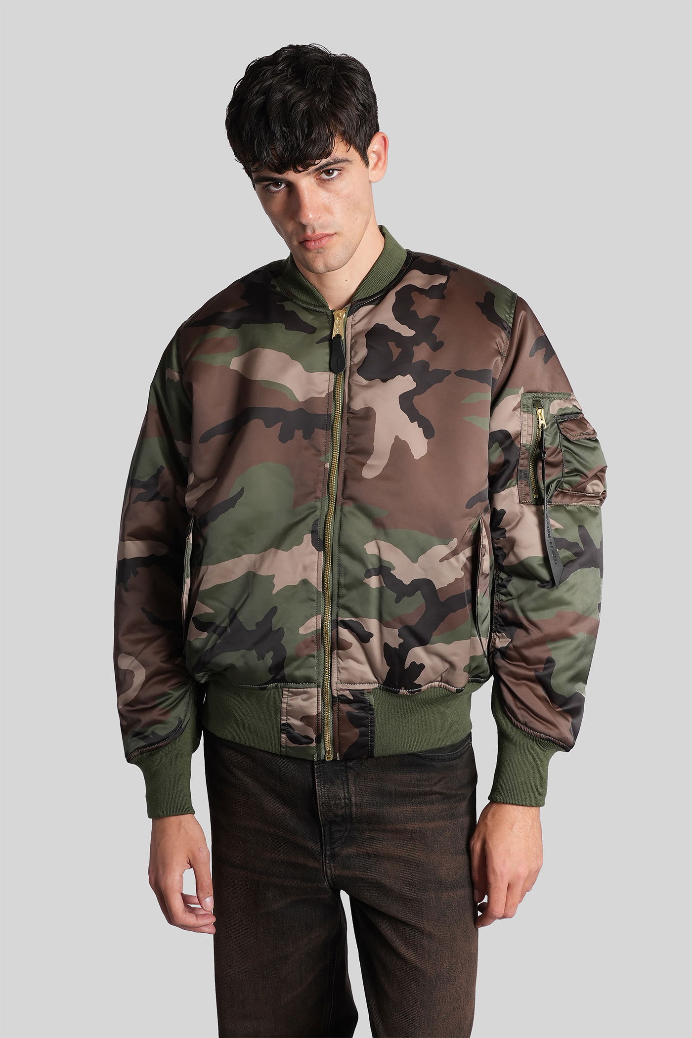 Alpha Industries Ma-1 Primaloft Flight Camo Bomber Jacket In Multi