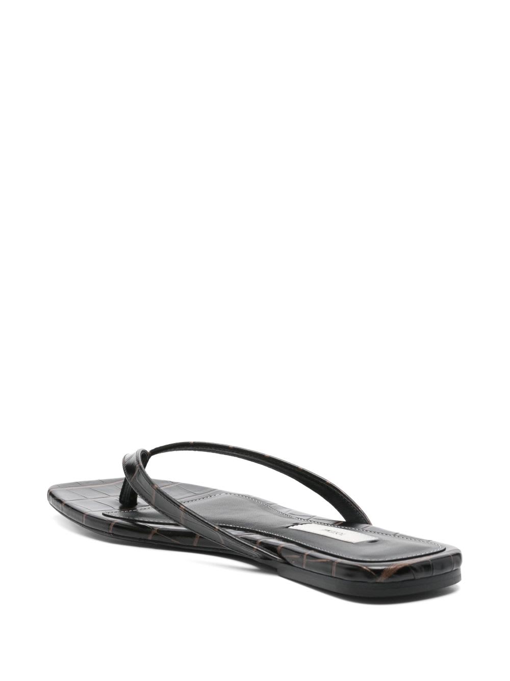 Totême Toteme Leather Thong Sandals In Black