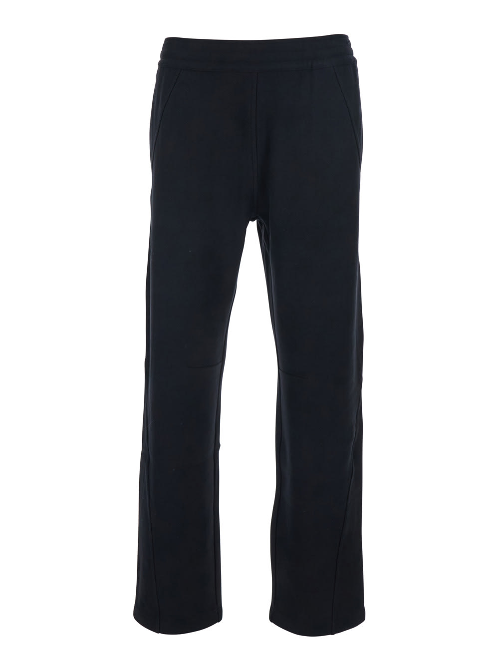 Givenchy Black Trousers With Elastic Waist And Embroidered Logo On The Back In Cotton Man