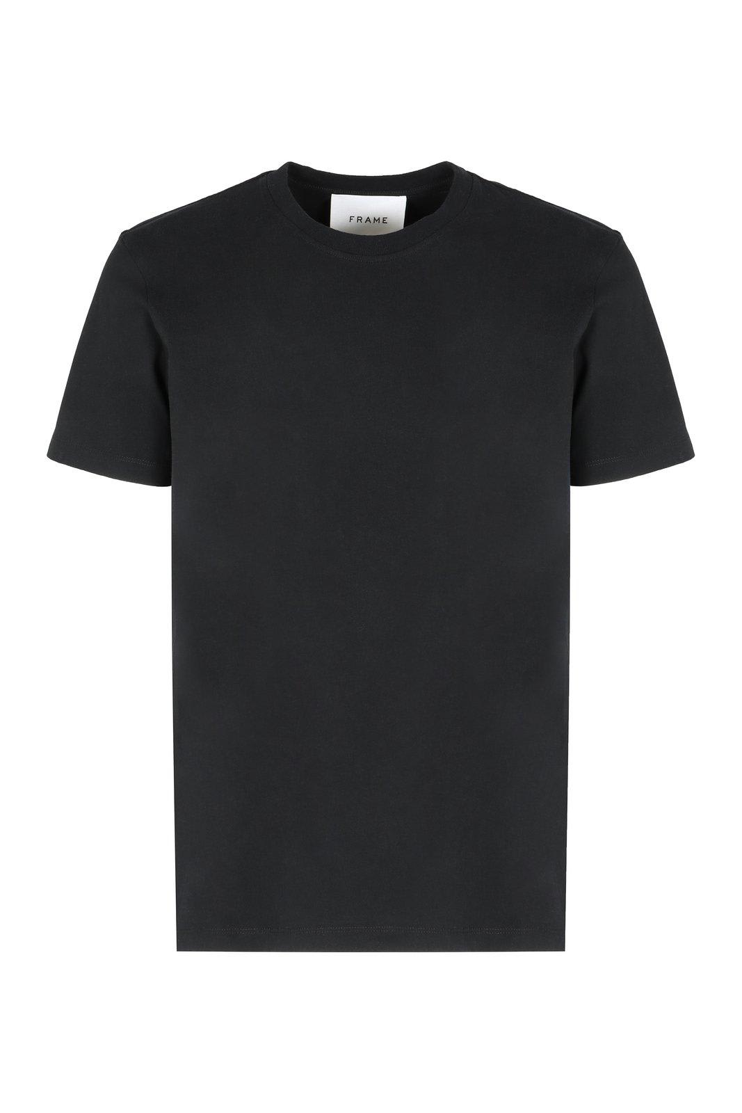 Frame Crewneck Short-sleeved T-shirt In Noir Noir