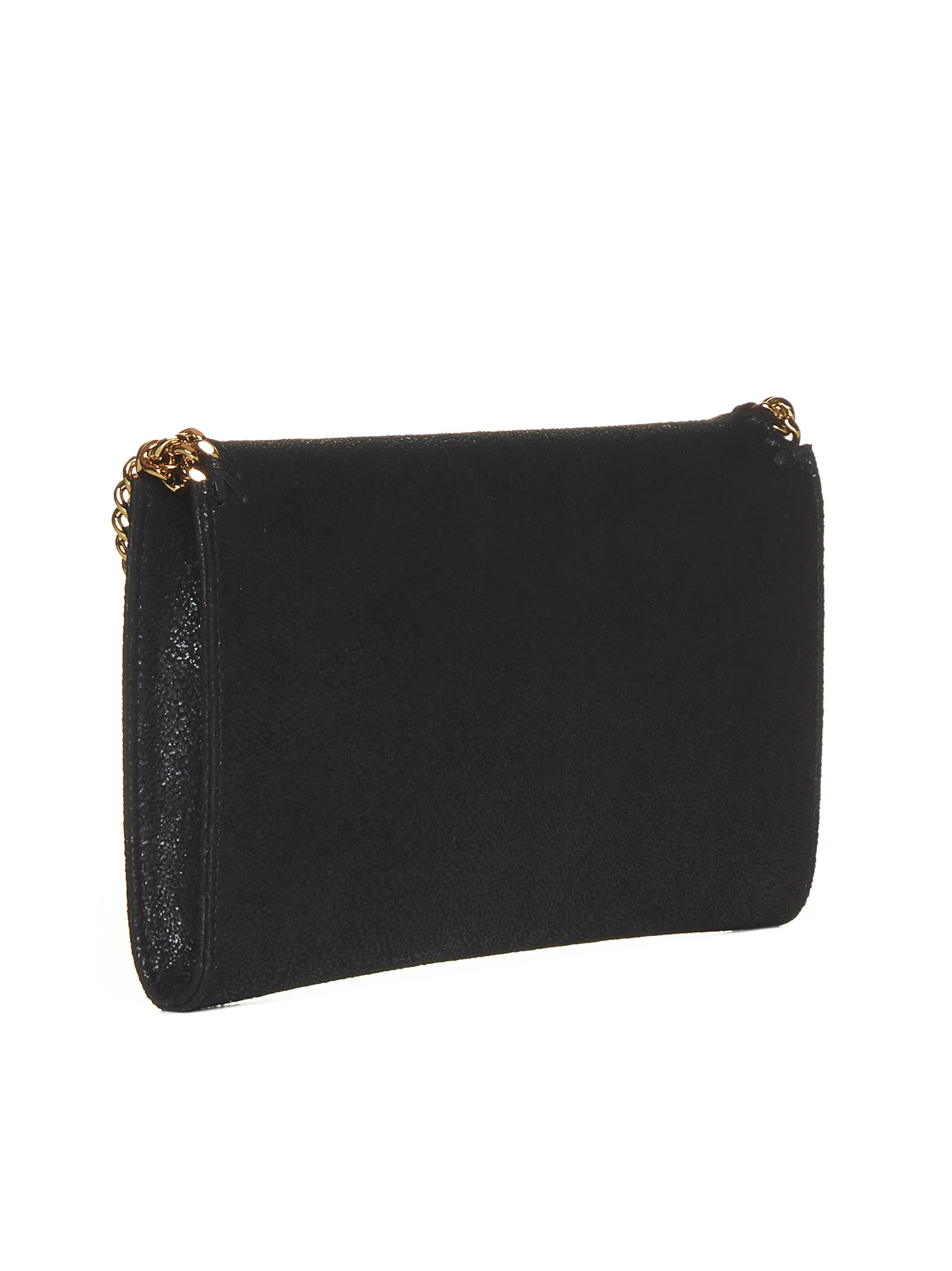 Stella Mccartney Falabella Mini Shoulder Bag In Black Polyester In Black