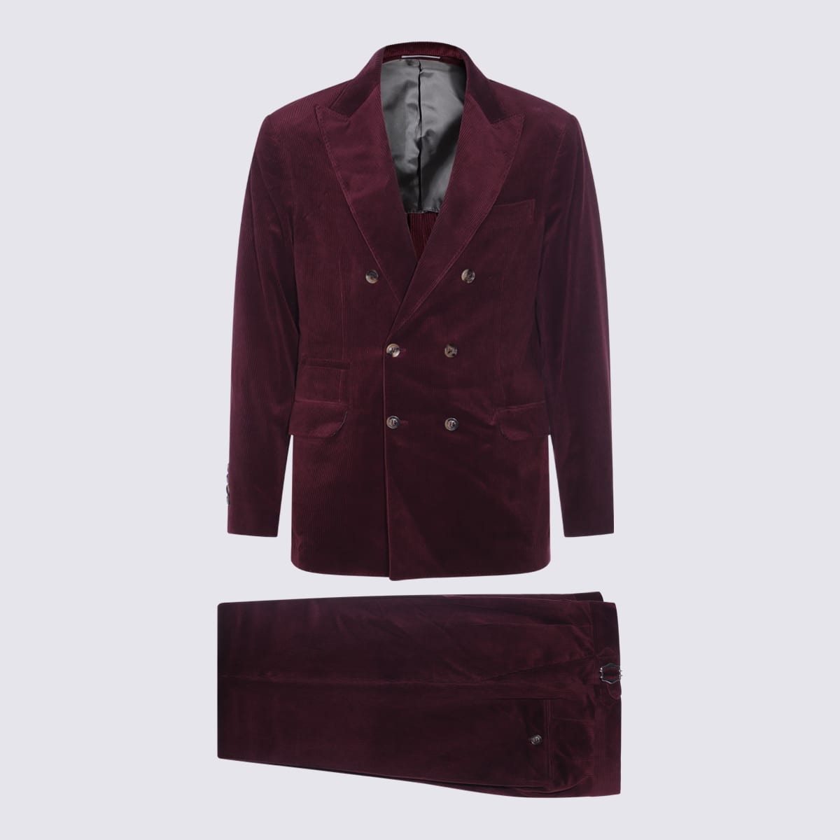 Dark Red Cotton Suit