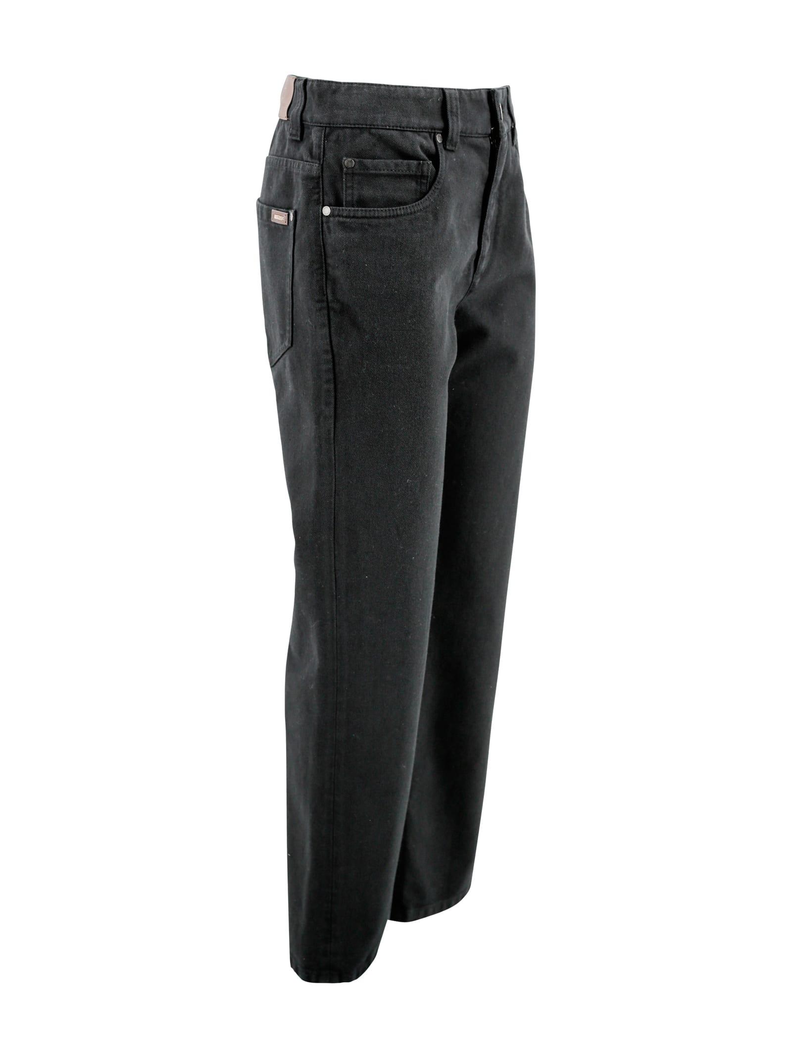 Shop Brunello Cucinelli Cotton Straight-leg Jeans In Black