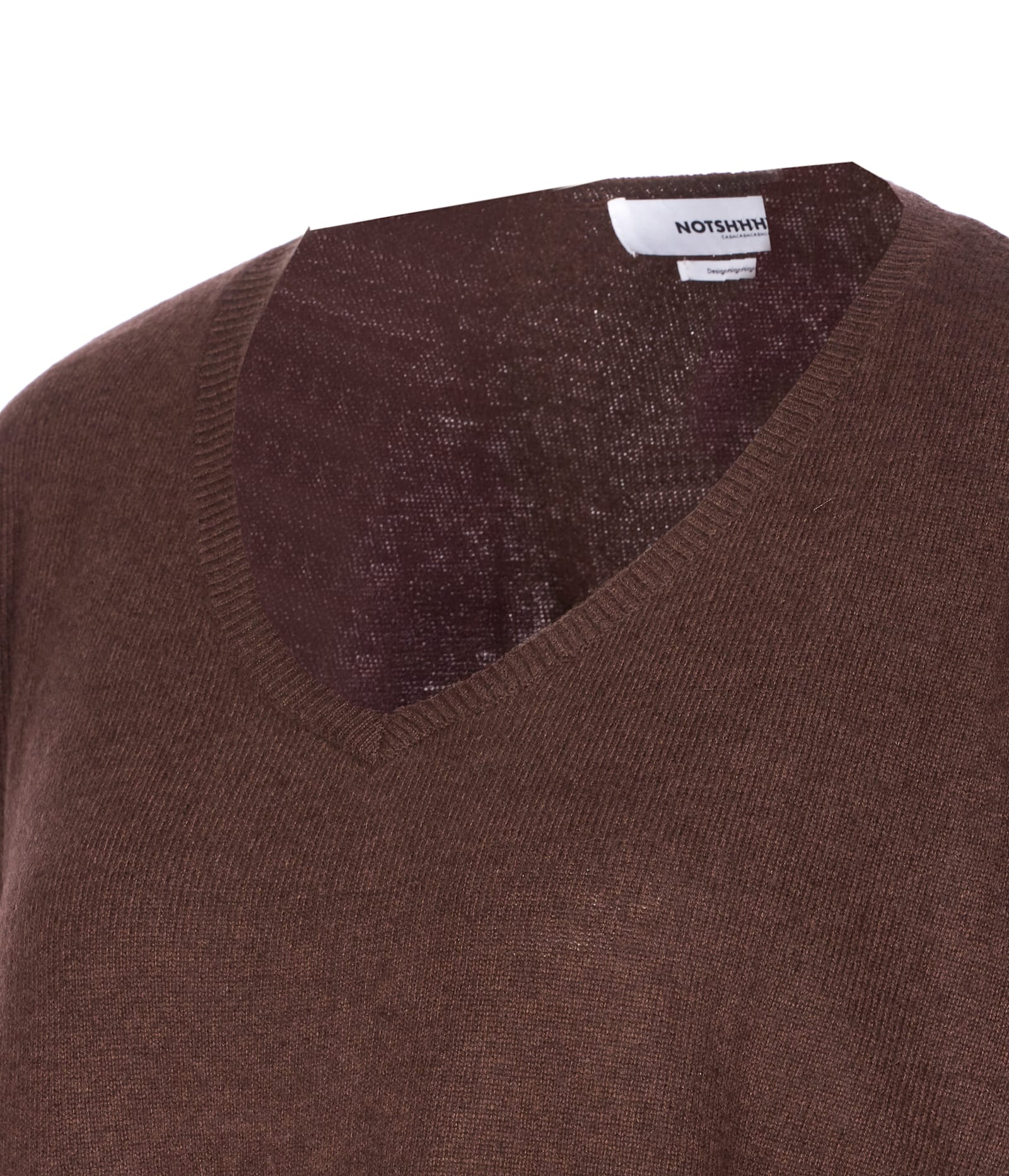 Not Shy V-neck Cashmere Sweater In Brown