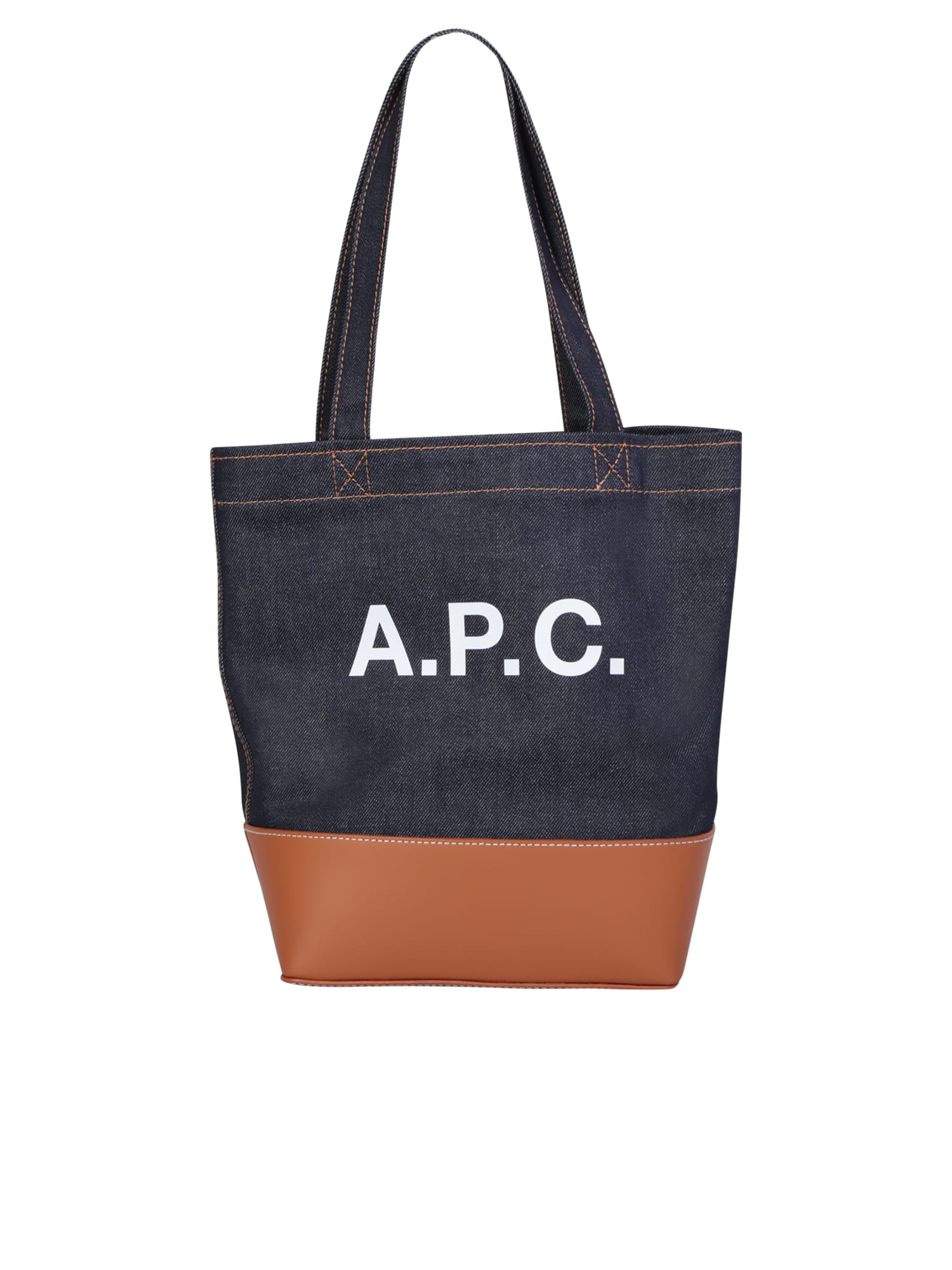 Shop Apc Axel Small Tote Bag Caramel In Blue