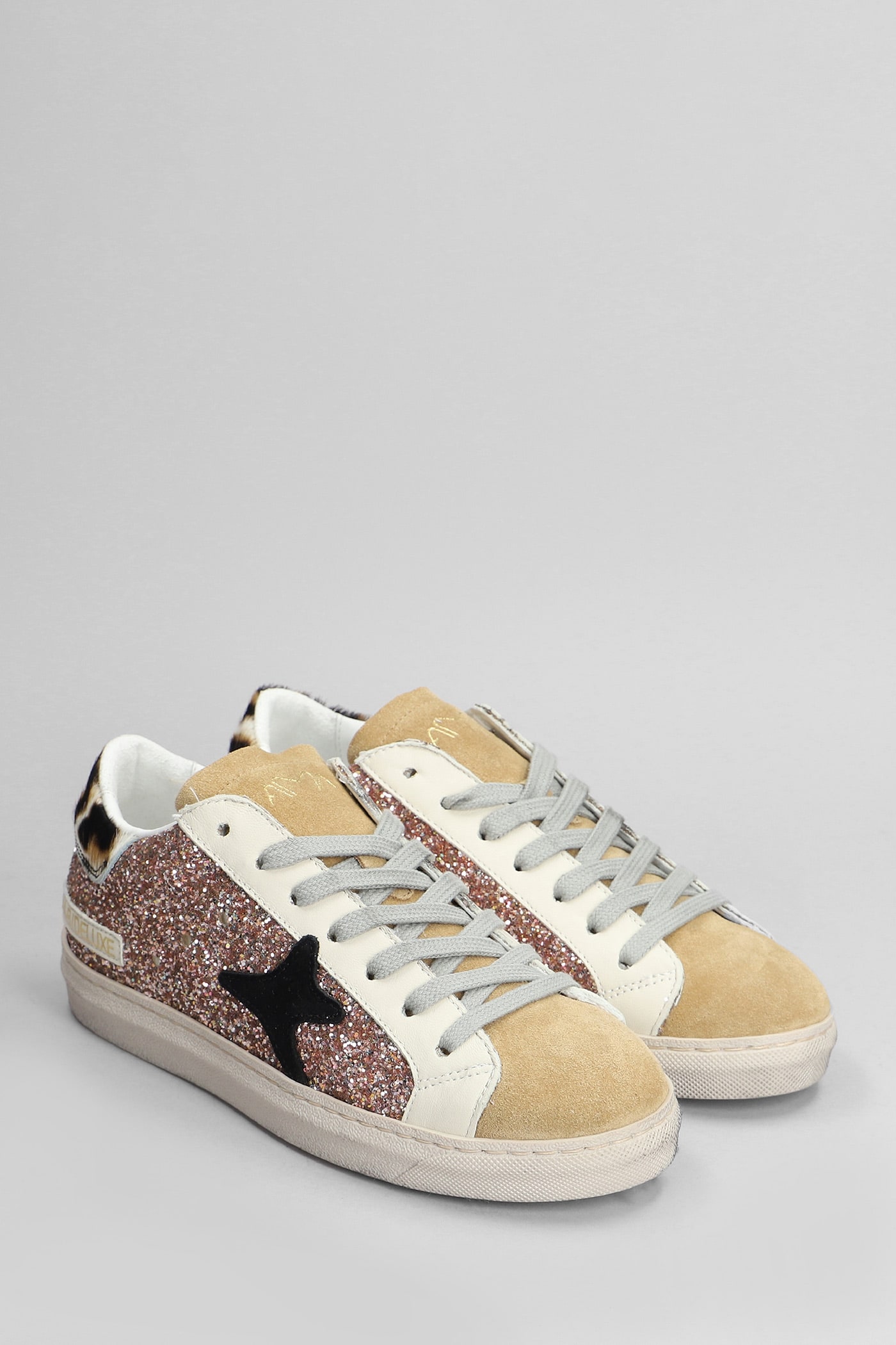 Shop Ama Brand Sneakers In Multicolor Glitter