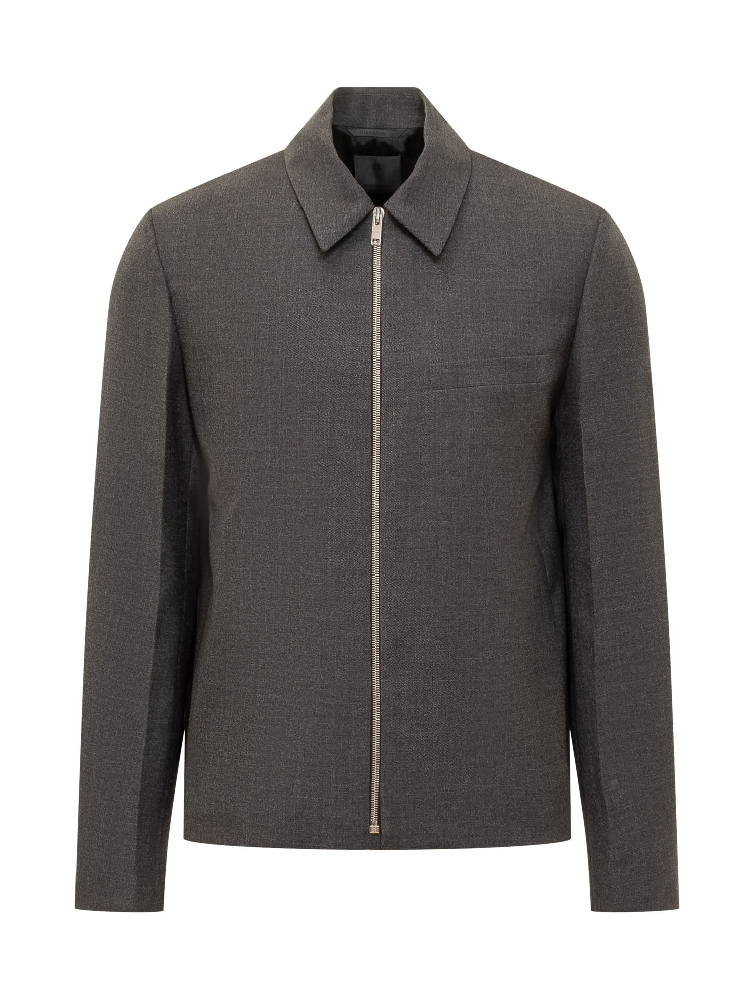 Givenchy Wool Zipped Jacket In Grey Mix