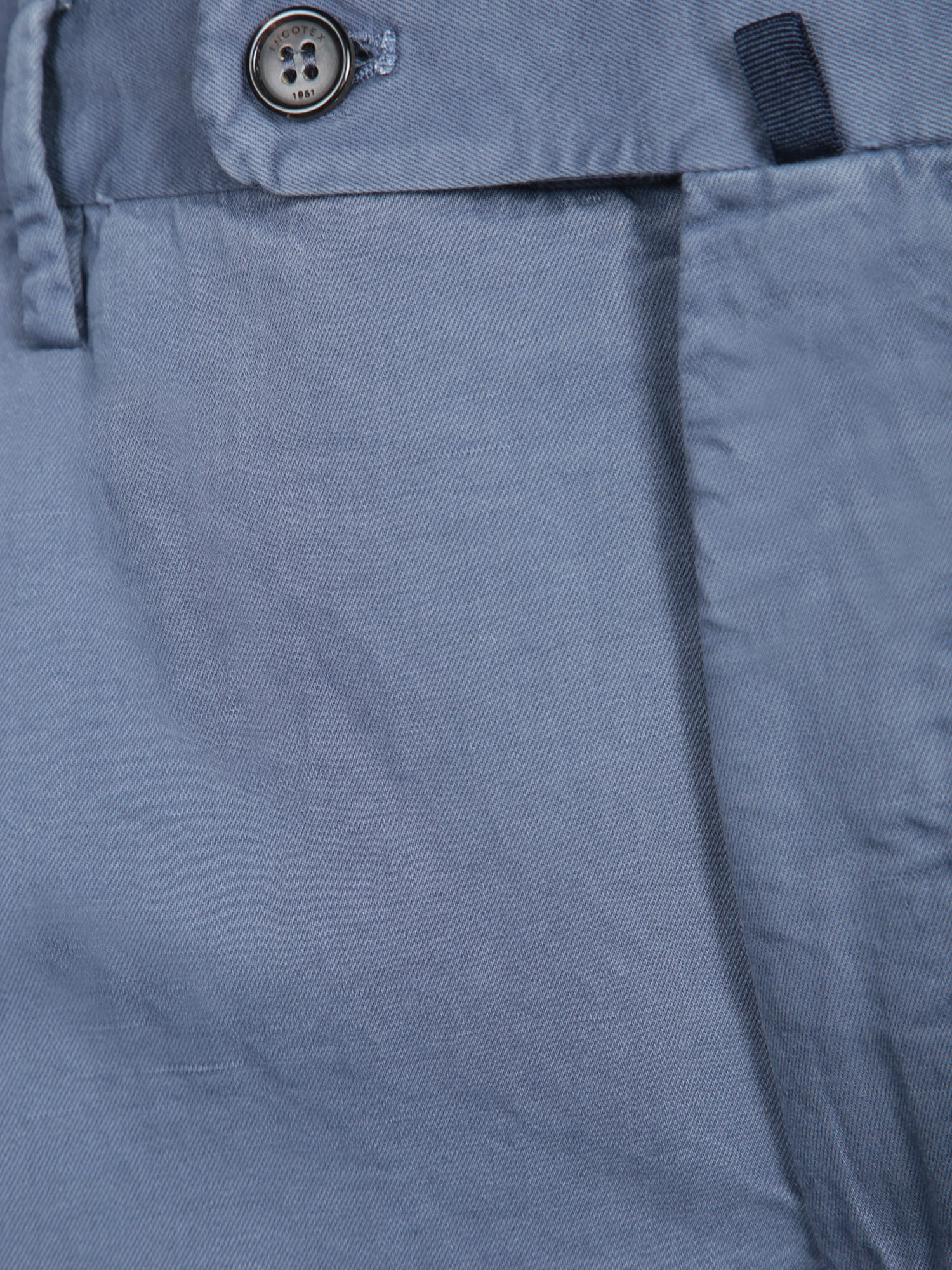 Incotex Washed Avio Chinolino Trousers In Blue