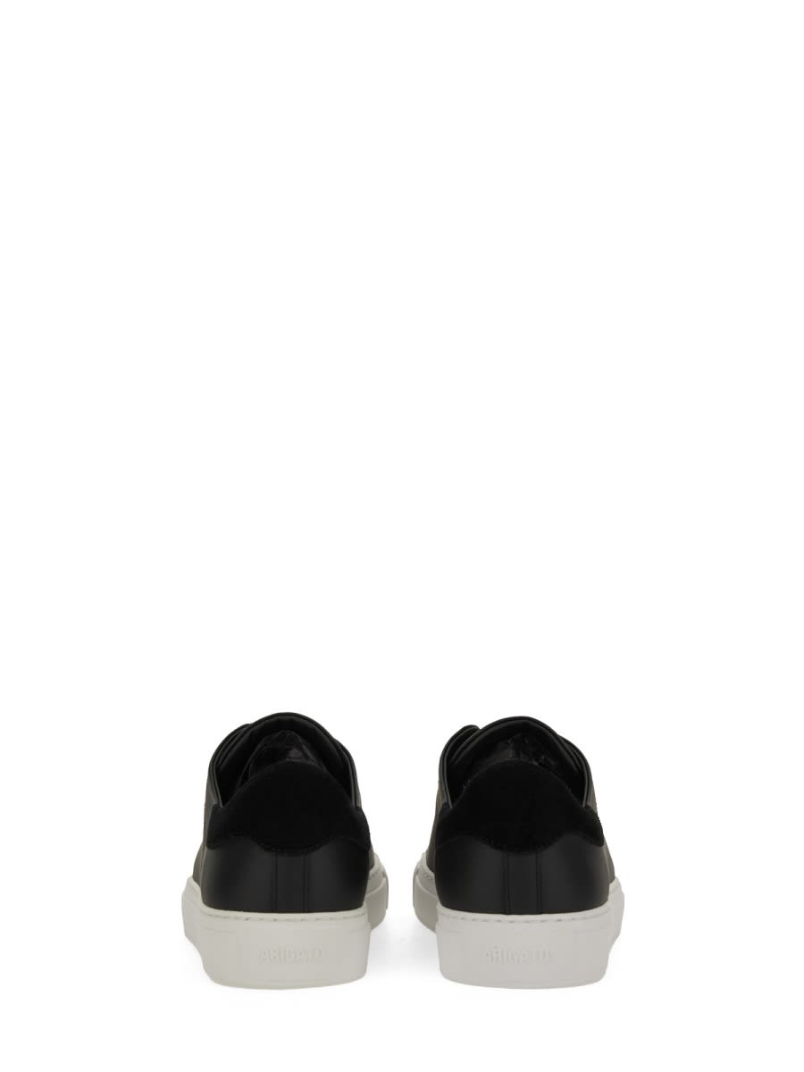 Axel Arigato 90 Clean Black Low Top Sneakers With Logo Lettering On The Side In Leather Man In Black