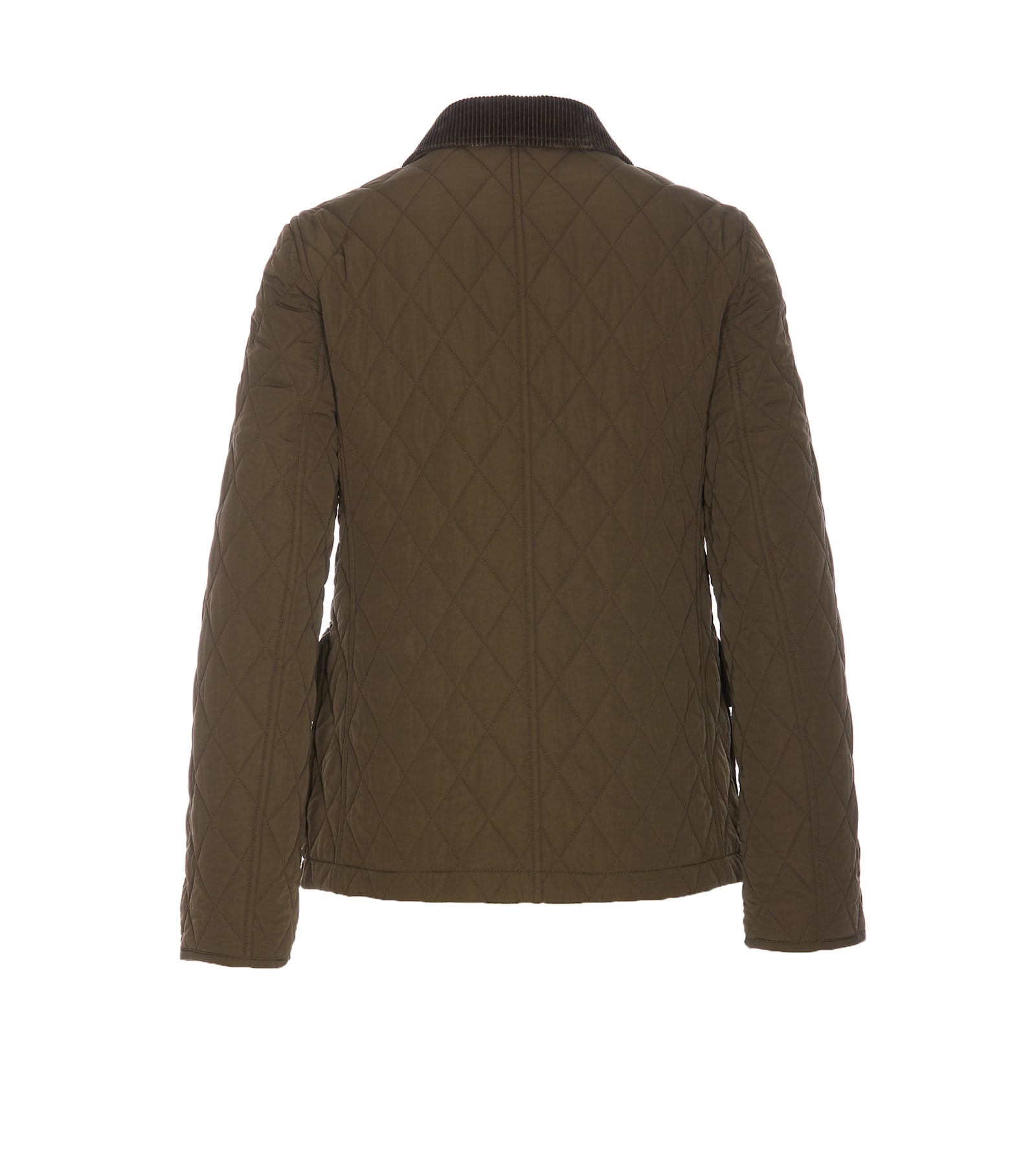 Shop Burberry Quilted Jacket In Green