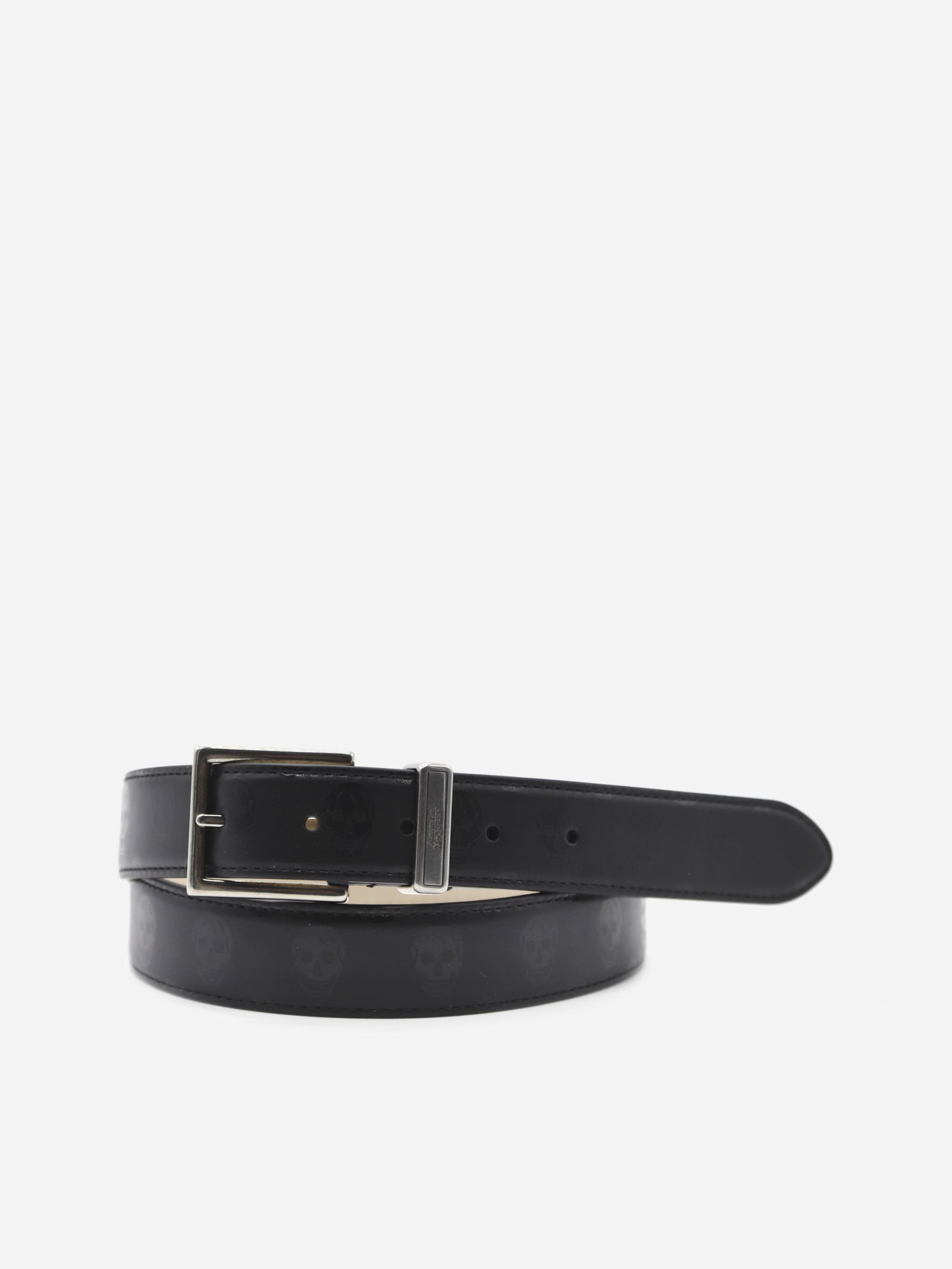 Alexander McQueen Leather Belt With All-over Skull Print