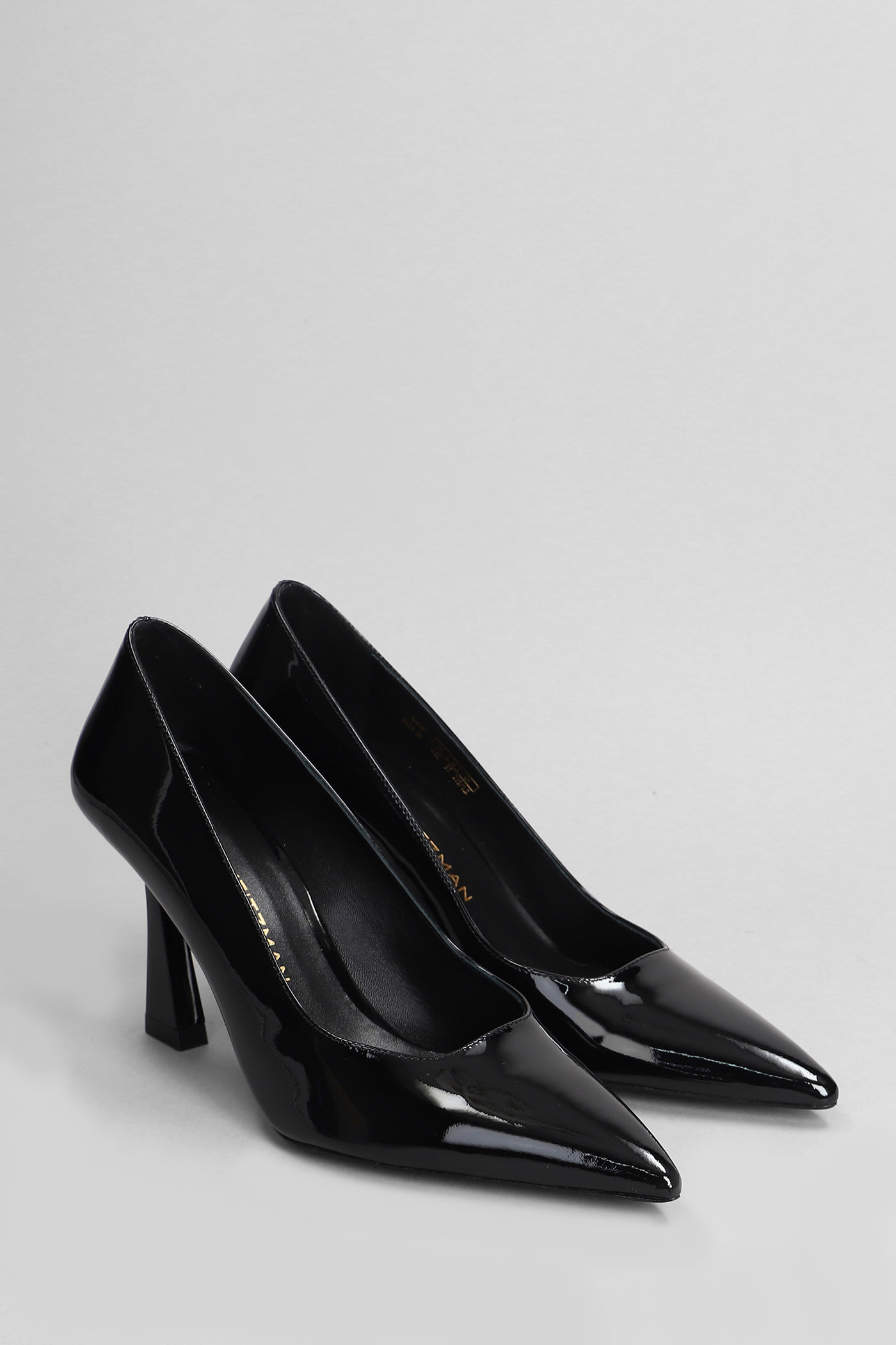 Shop Stuart Weitzman Vinnie 85 Pumps In Black Patent Leather