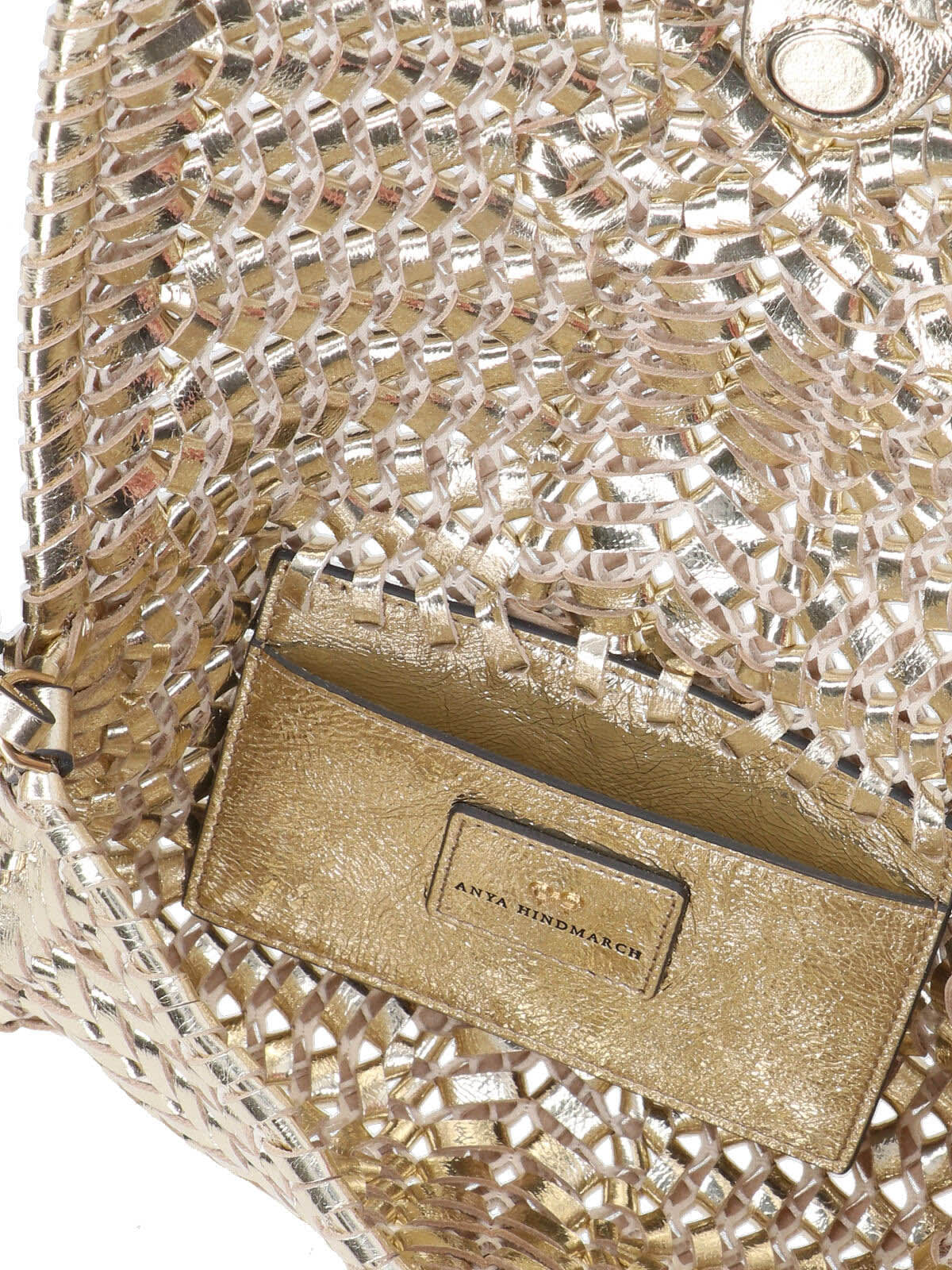 Anya Hindmarch Neeson Leather Clutch Bag In Gold