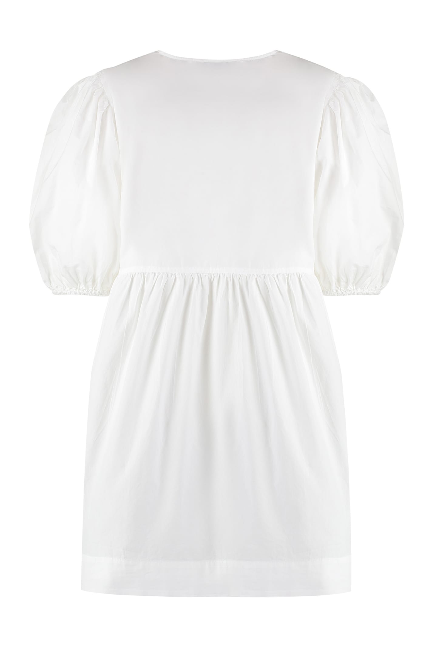 Shop Ganni Poplin Mini Dress In White