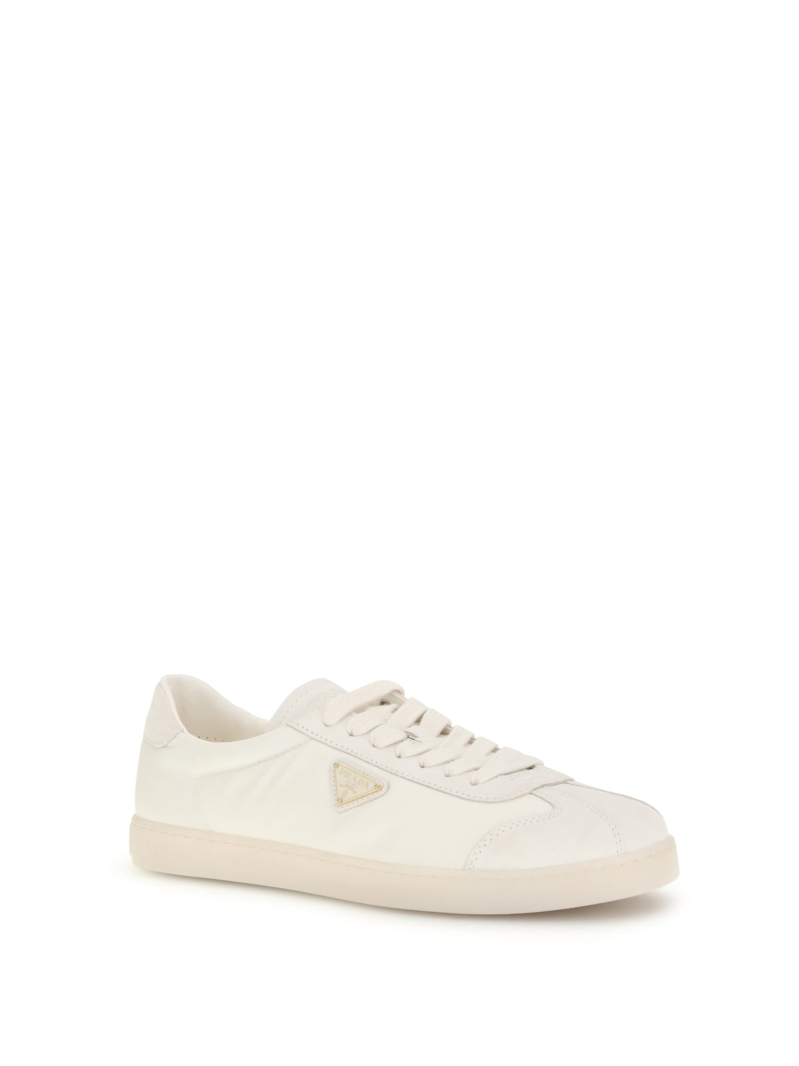 Prada Re-nylon And Suede Low-top Sneakers In White
