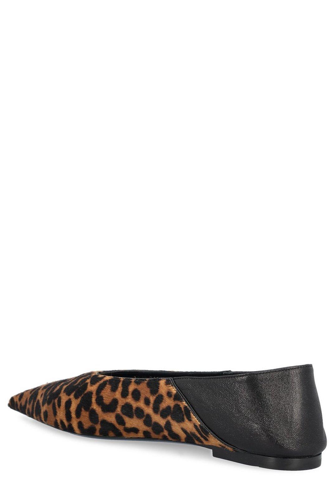 Saint Laurent All-over Patterned Pointed Toe Flat Shoes