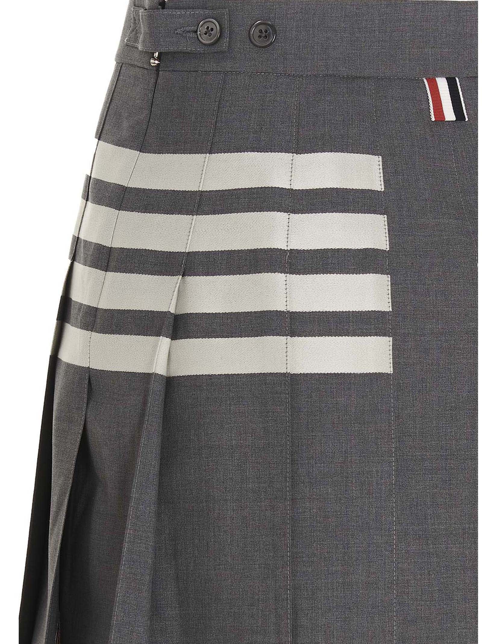 Shop Thom Browne 4 Bar Skirt In Gray