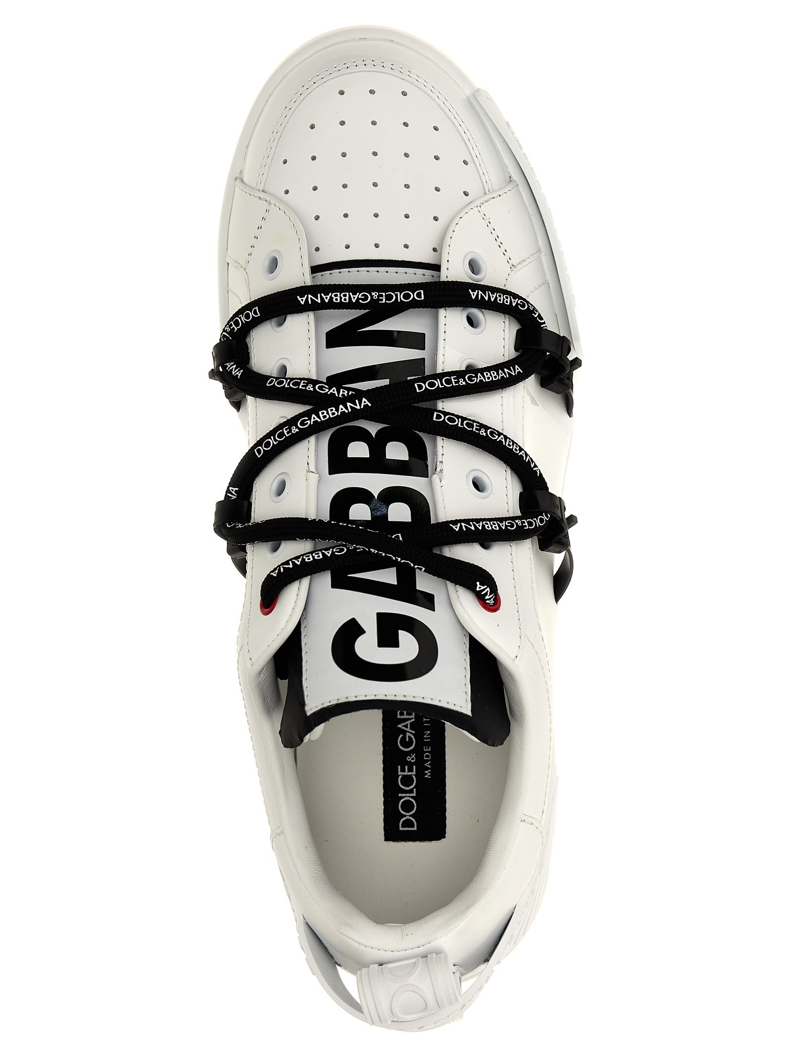 Shop Dolce & Gabbana Portofino Sneakers In White/black