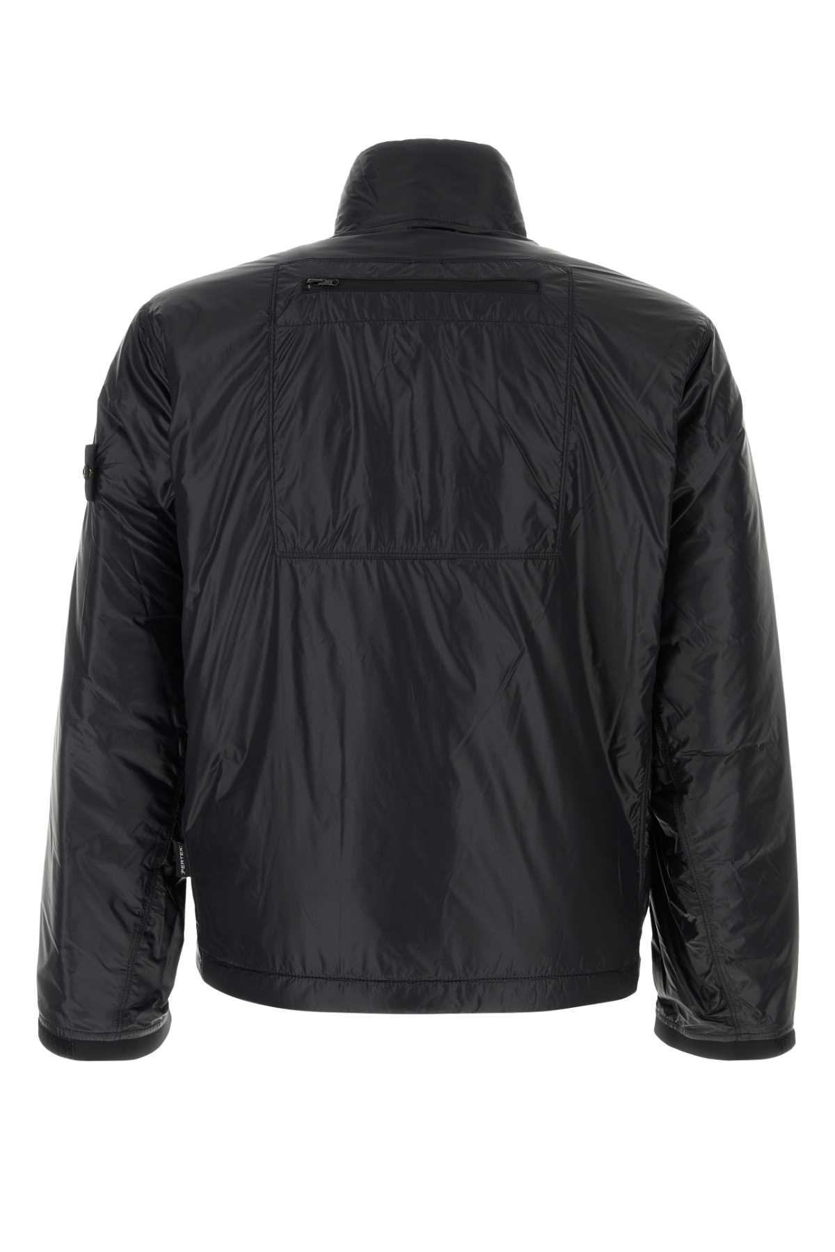 Shop Stone Island Black Nylon Padded Jacket