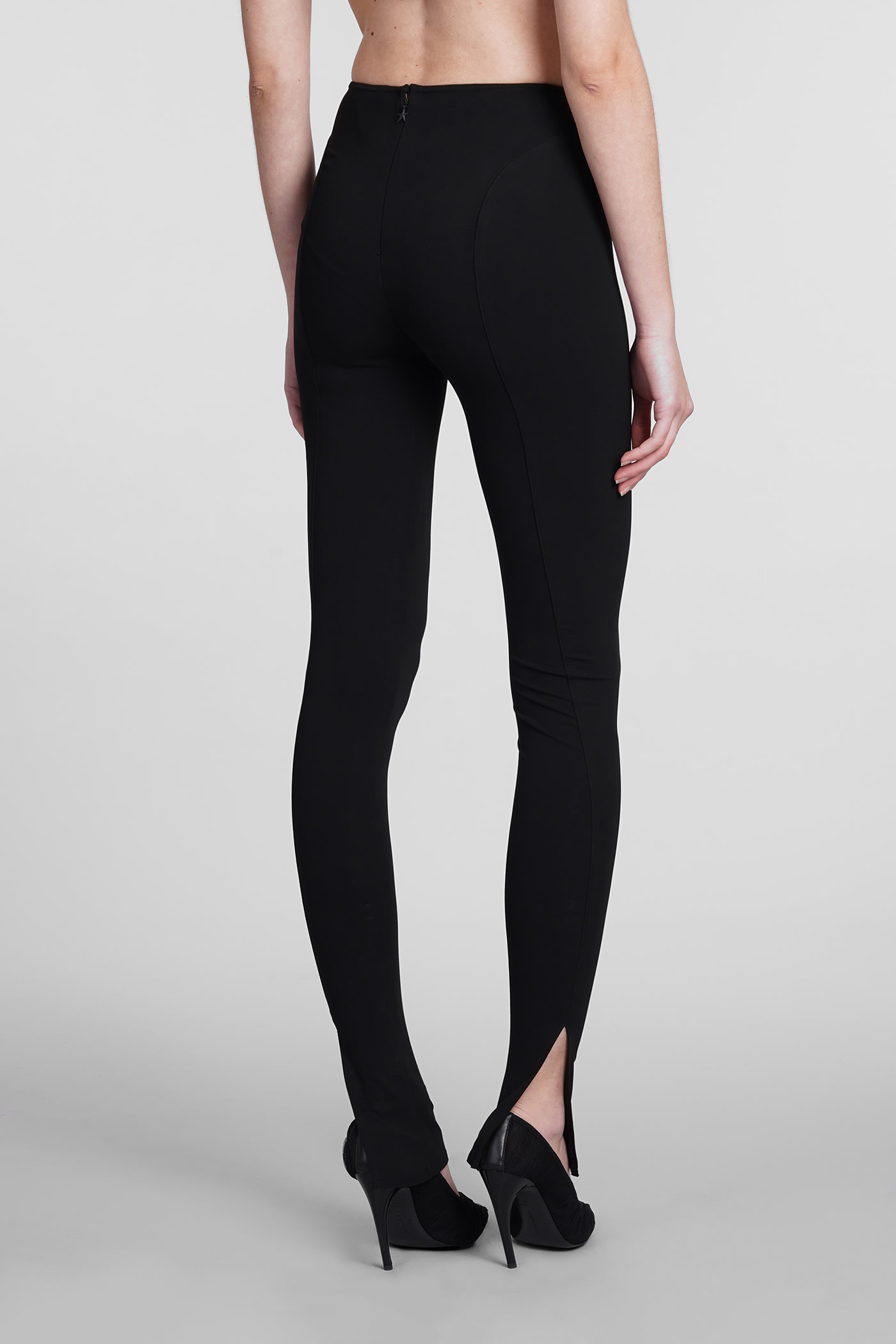 Shop Mugler Leggings In Black Polyamide