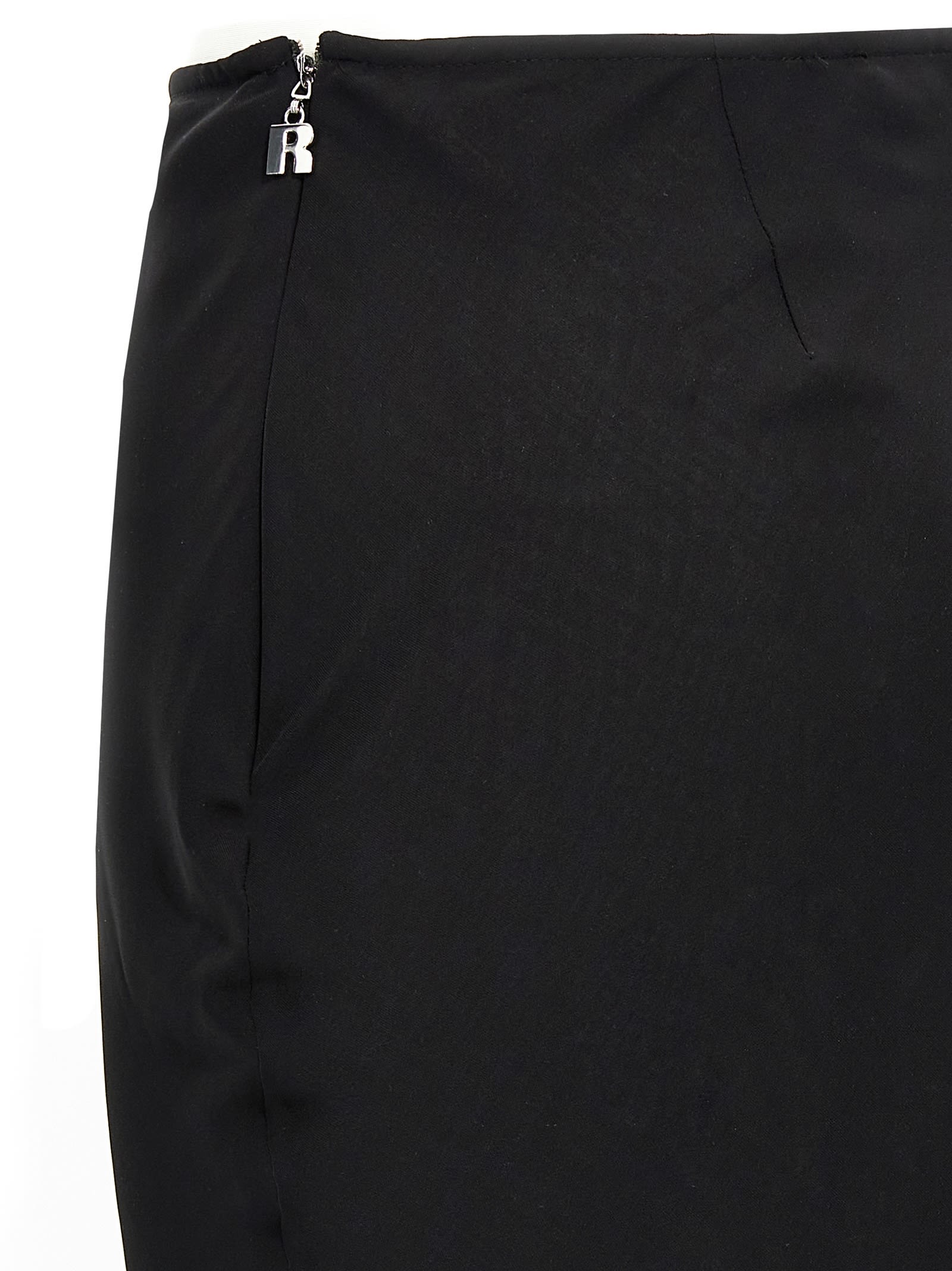 Rotate Birger Christensen Layered Asymmetric Hem Skirt In White/black