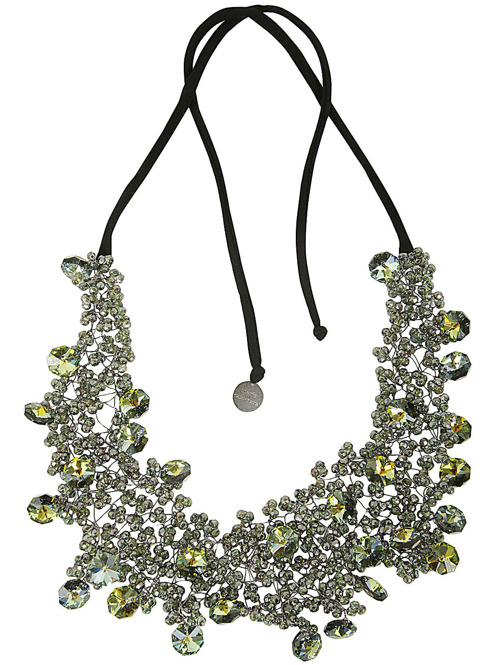 Shop Maria Calderara Crystals Necklace In W Green