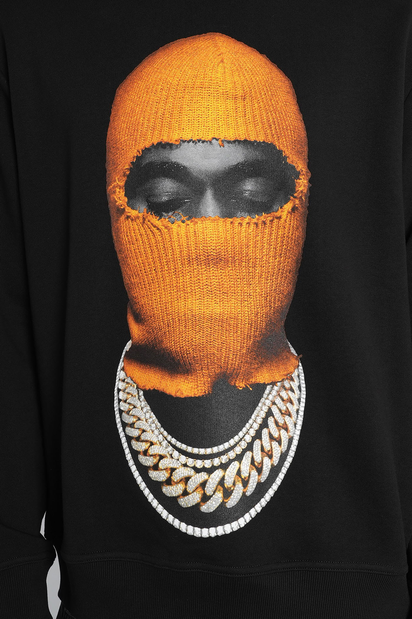 Ih Nom Uh Nit Balaclava-necklace Sweatshirt In Black
