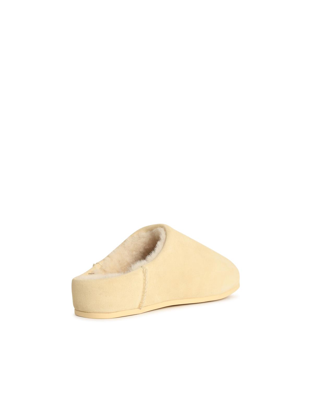 Ugg Elea Slip-on Cream Leather Slippers In Yellow
