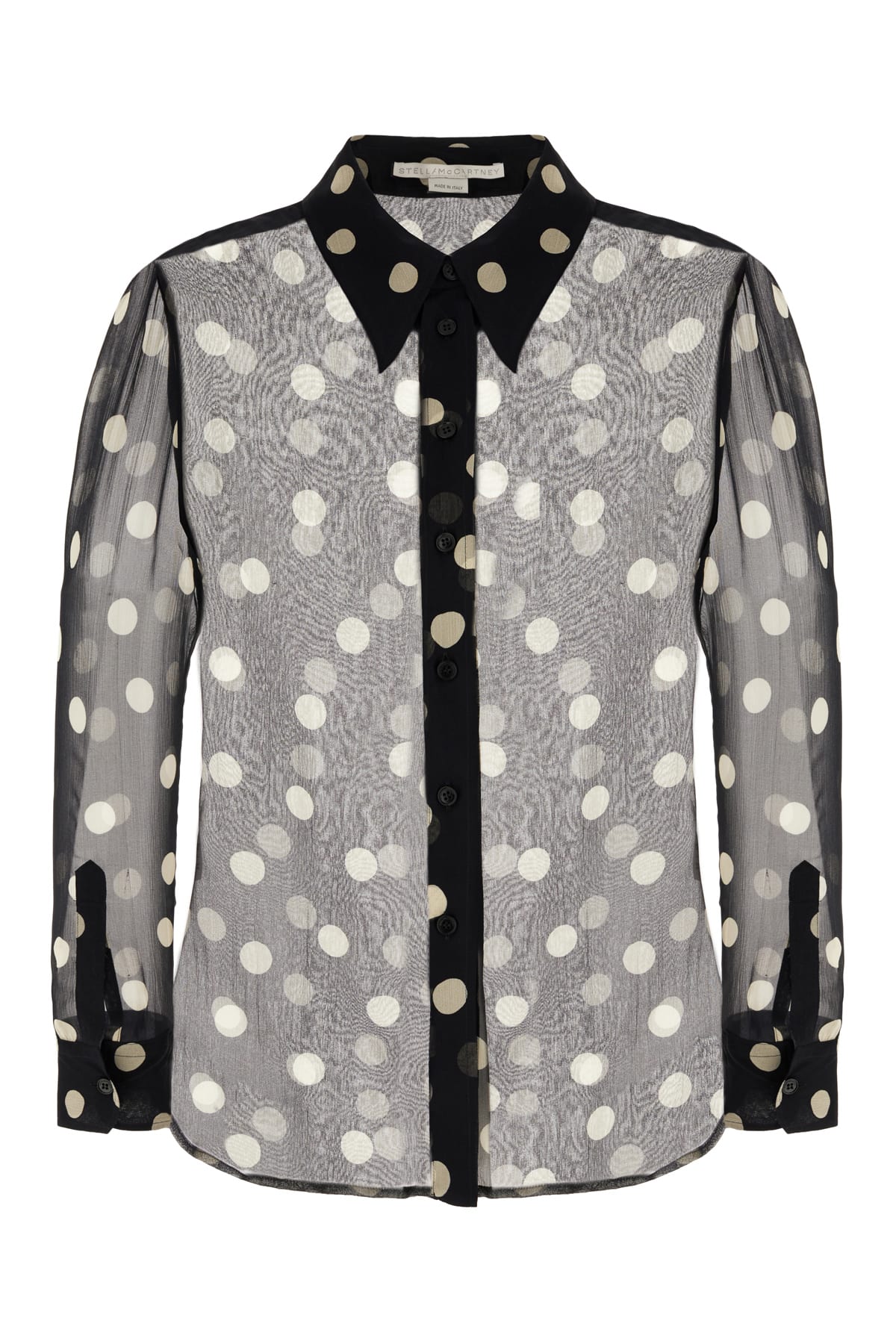 Stella Mccartney Printed Silk Blouse In Black Cream