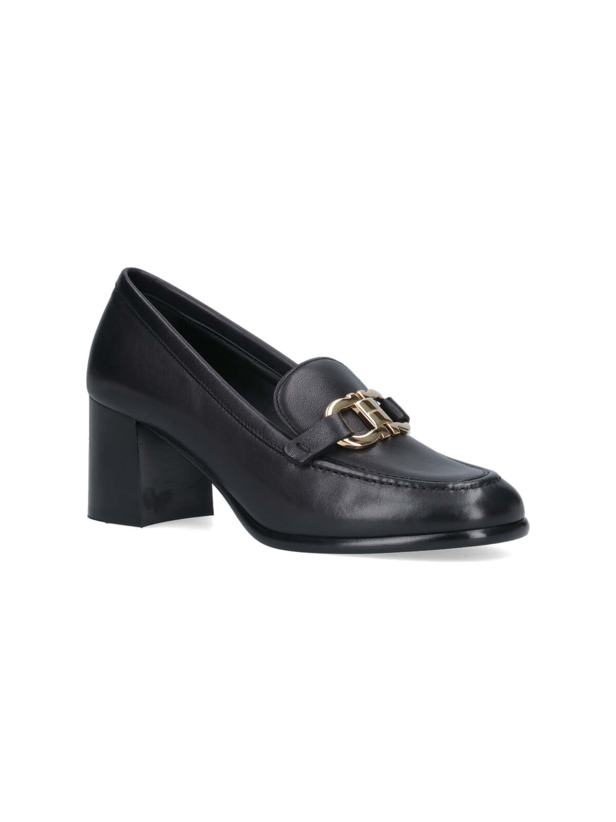 Shop Ferragamo Gancini Loafers In Black