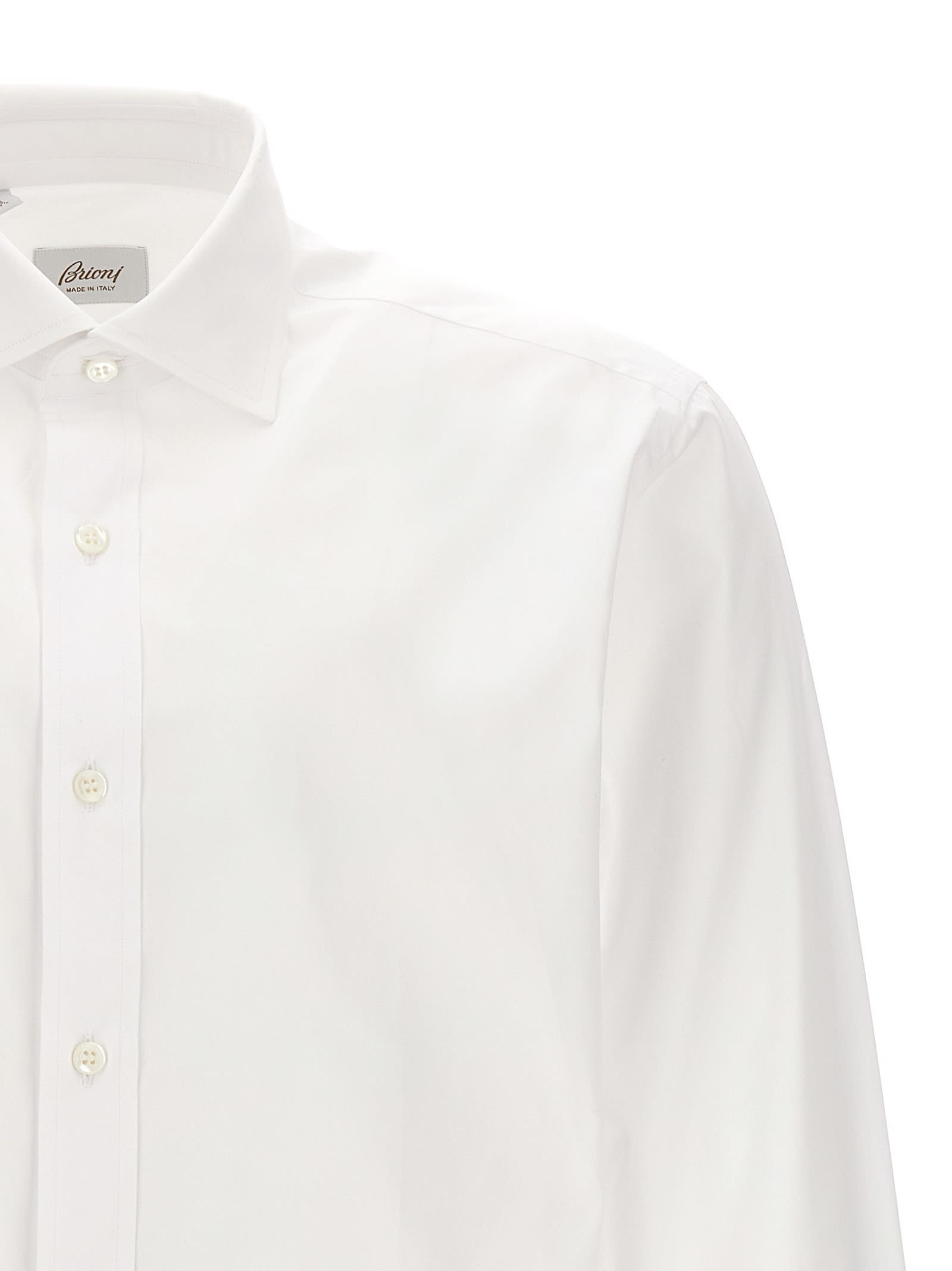 Shop Brioni Poplin Shirt In White