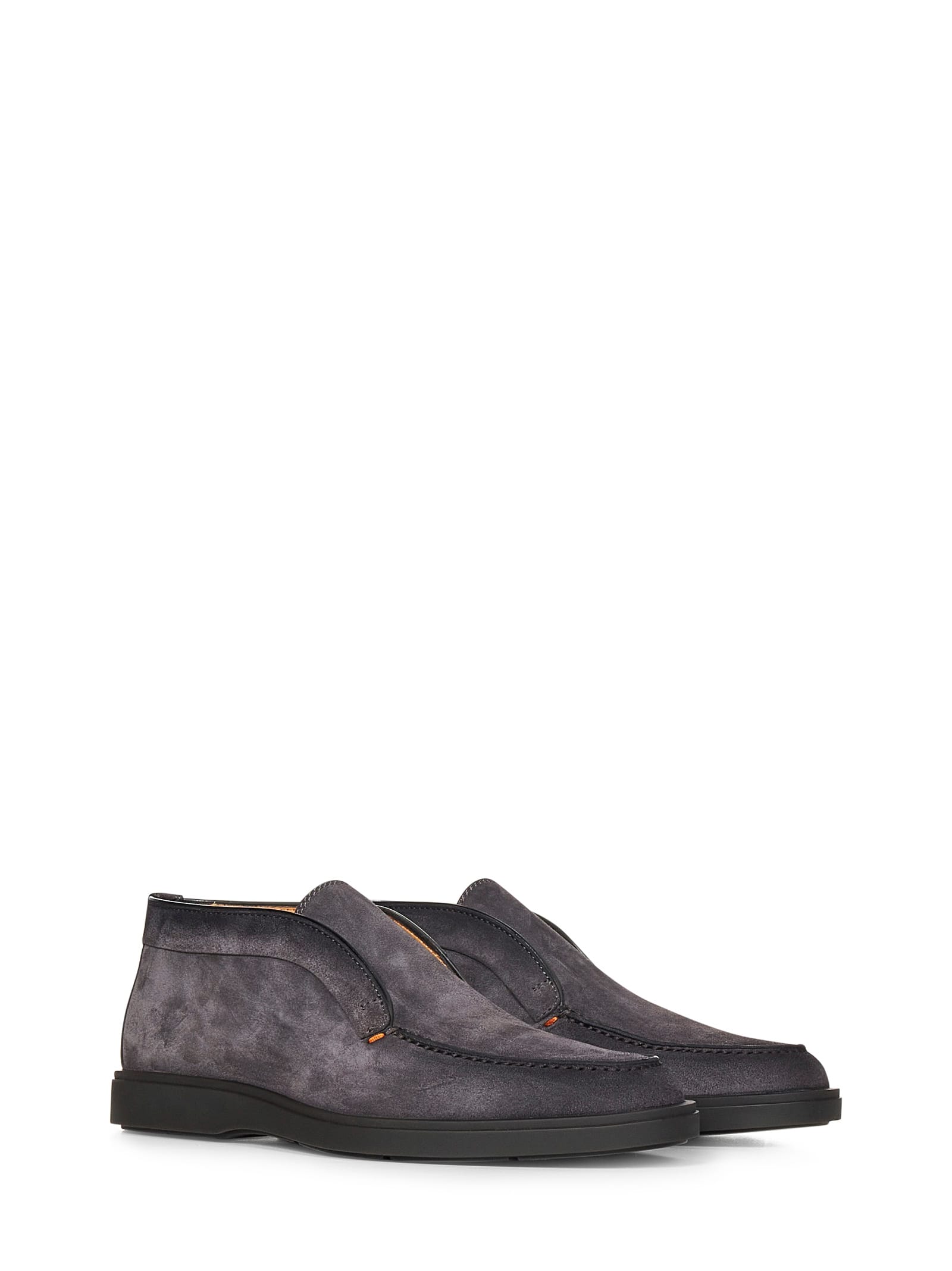 Shop Santoni Desert Boots In Grey