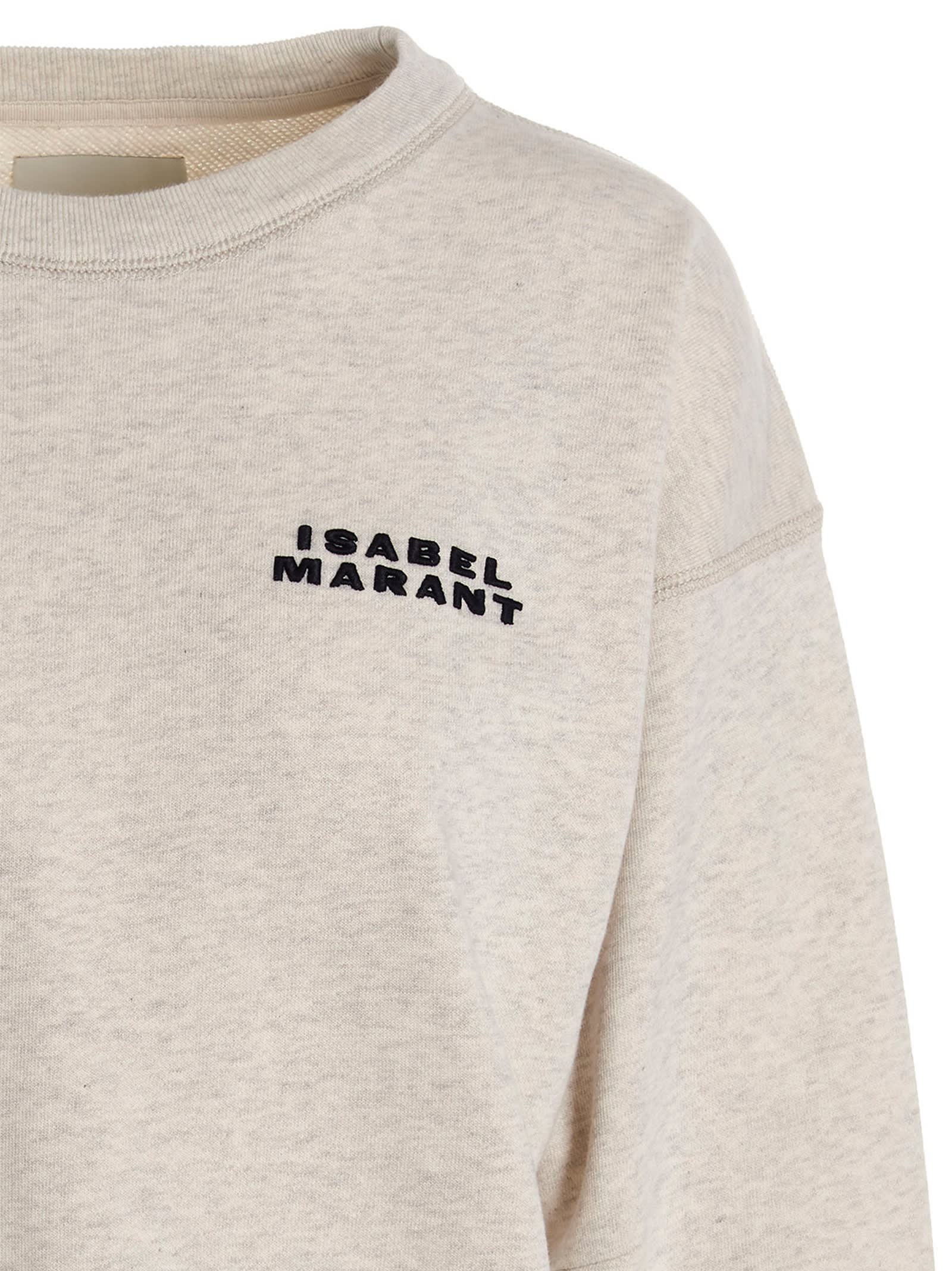 Isabel Marant Shad Cotton Crewneck Sweatshirt In Beige