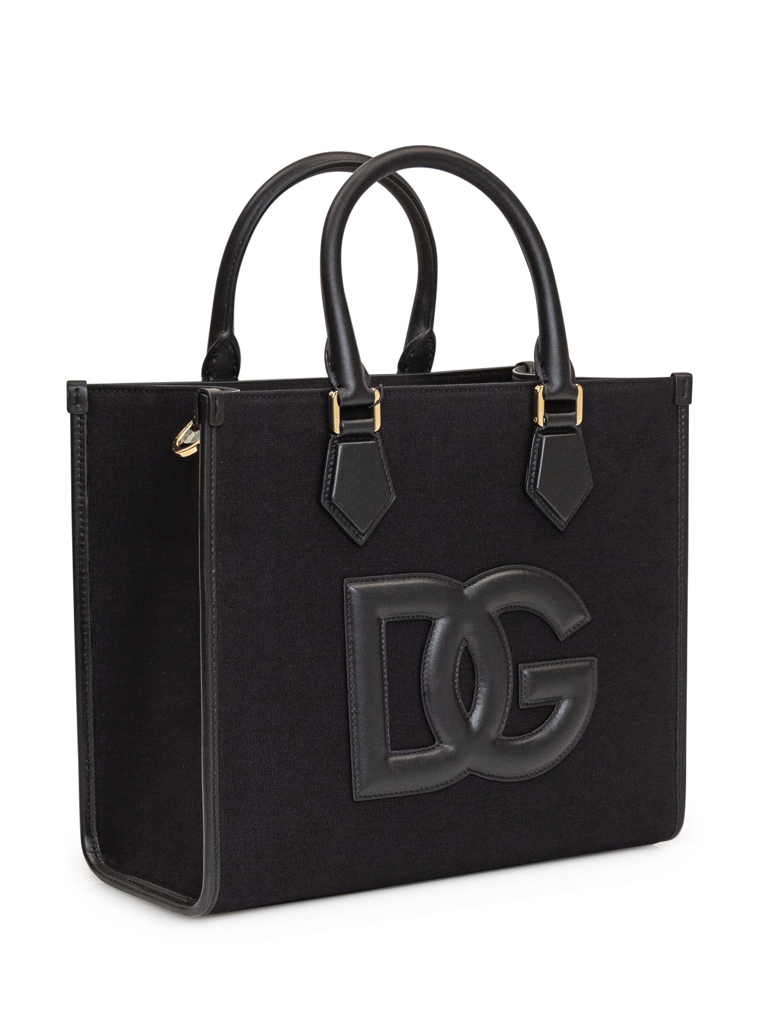 Dolce & Gabbana Shopping Canvas Bag In Nero