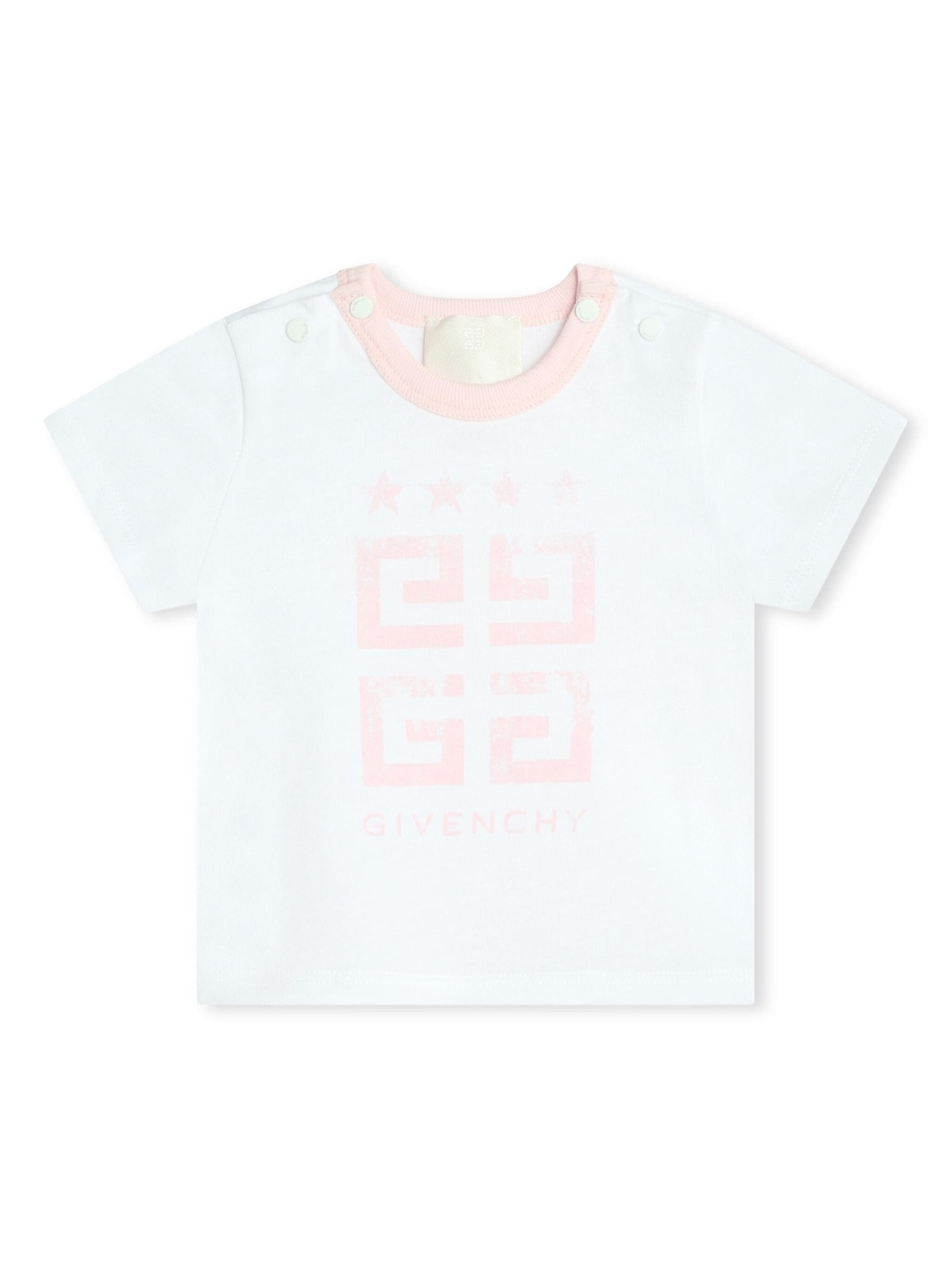Shop Givenchy White And Pink Set With T-shirt, Shorts And Bandana