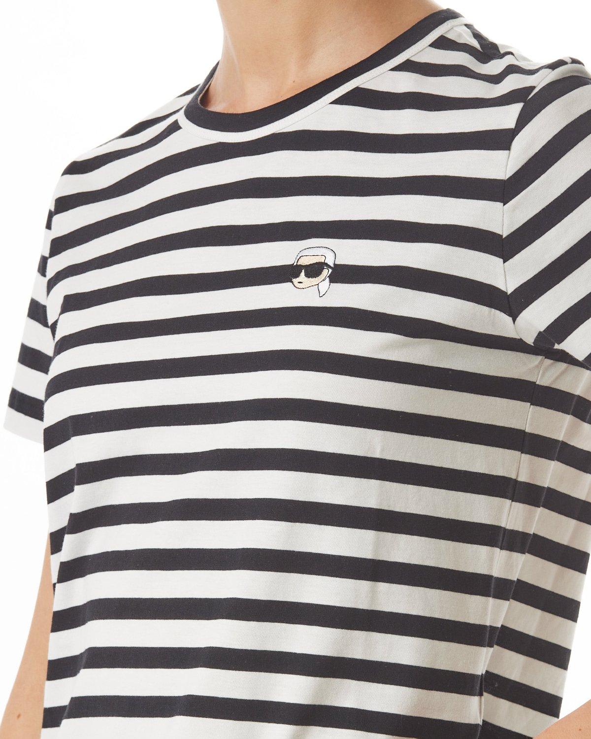 Shop Karl Lagerfeld Ikon Stripe Boxy T-shirt