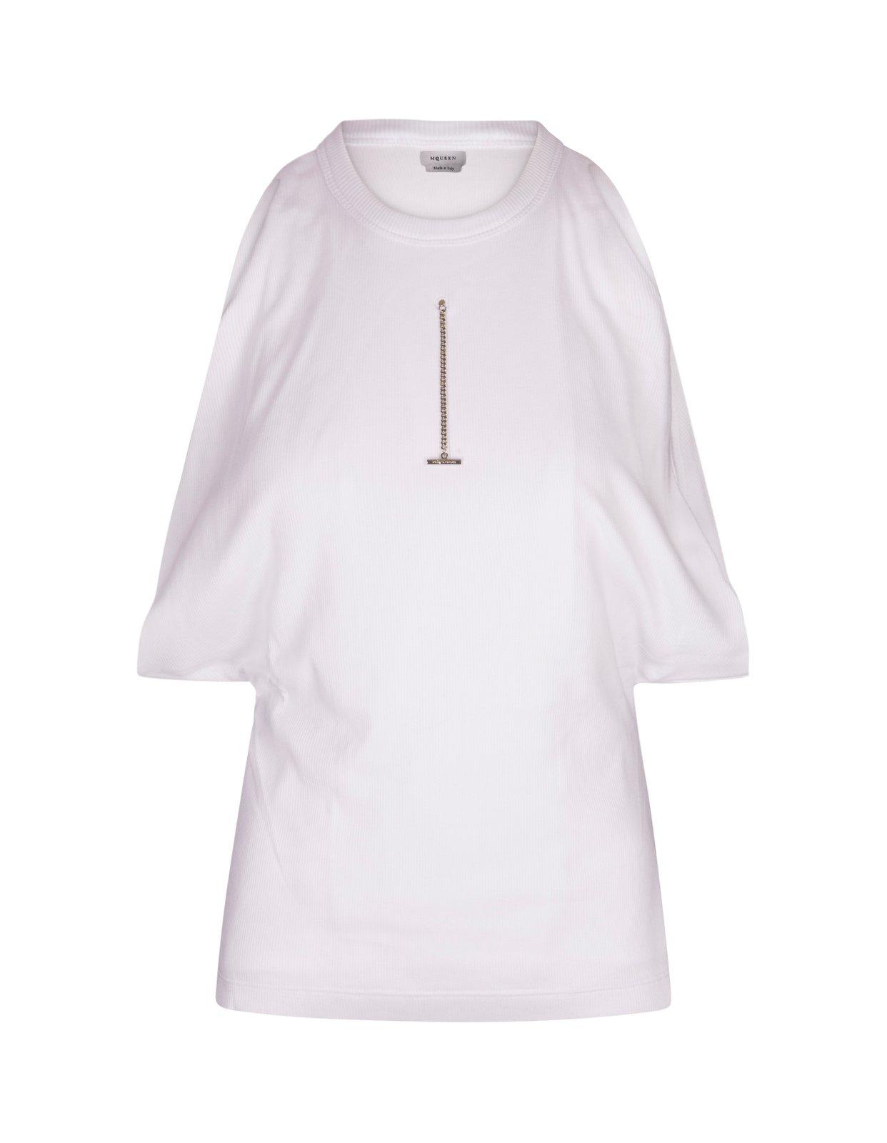 Shop Alexander Mcqueen Cut And Sew Crew Neck Top In White