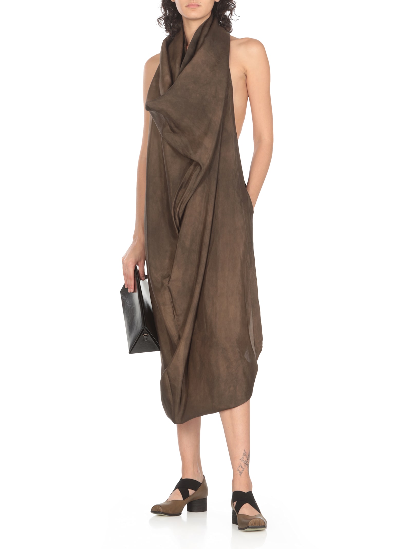 Shop Uma Wang Amone Dress In Brown