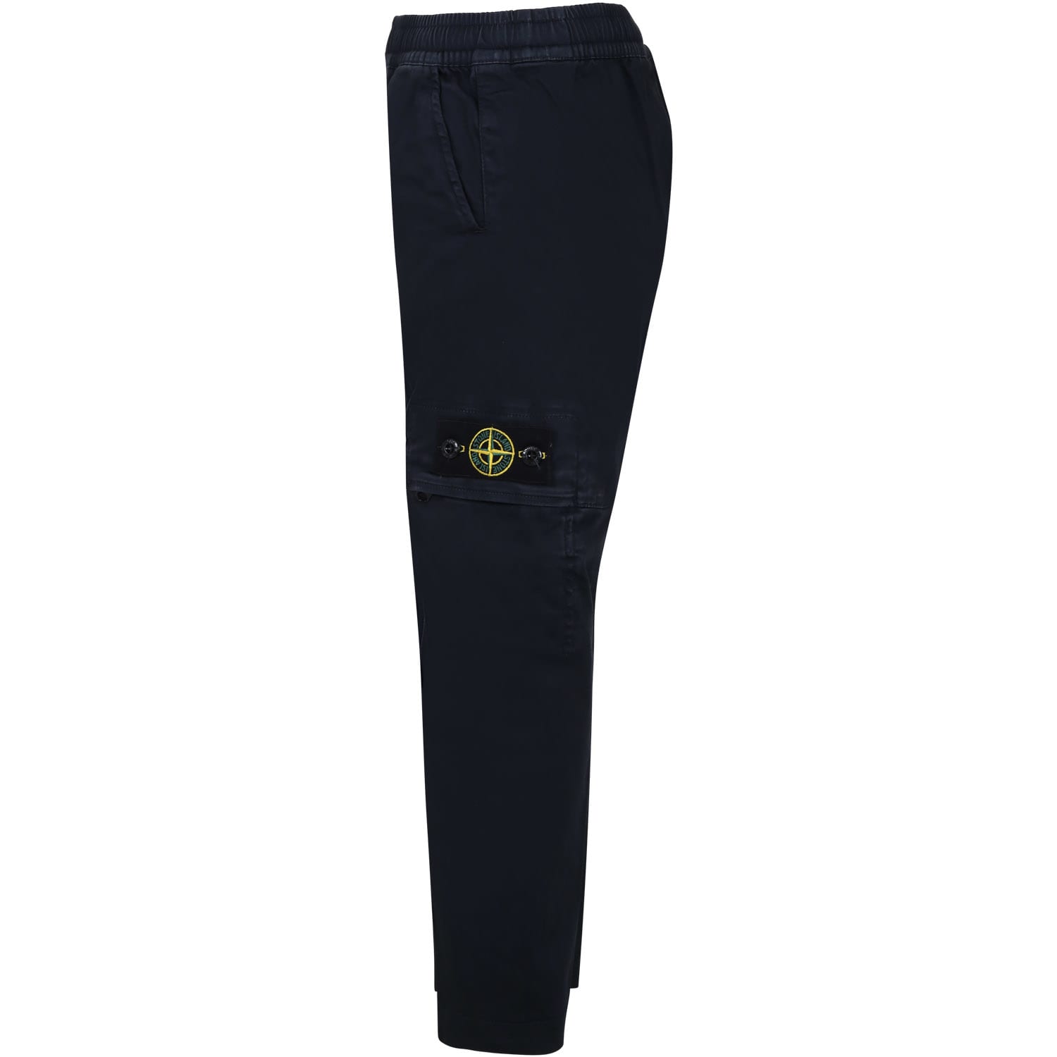 Shop Stone Island Junior Blue Trousers For Boy With Compass