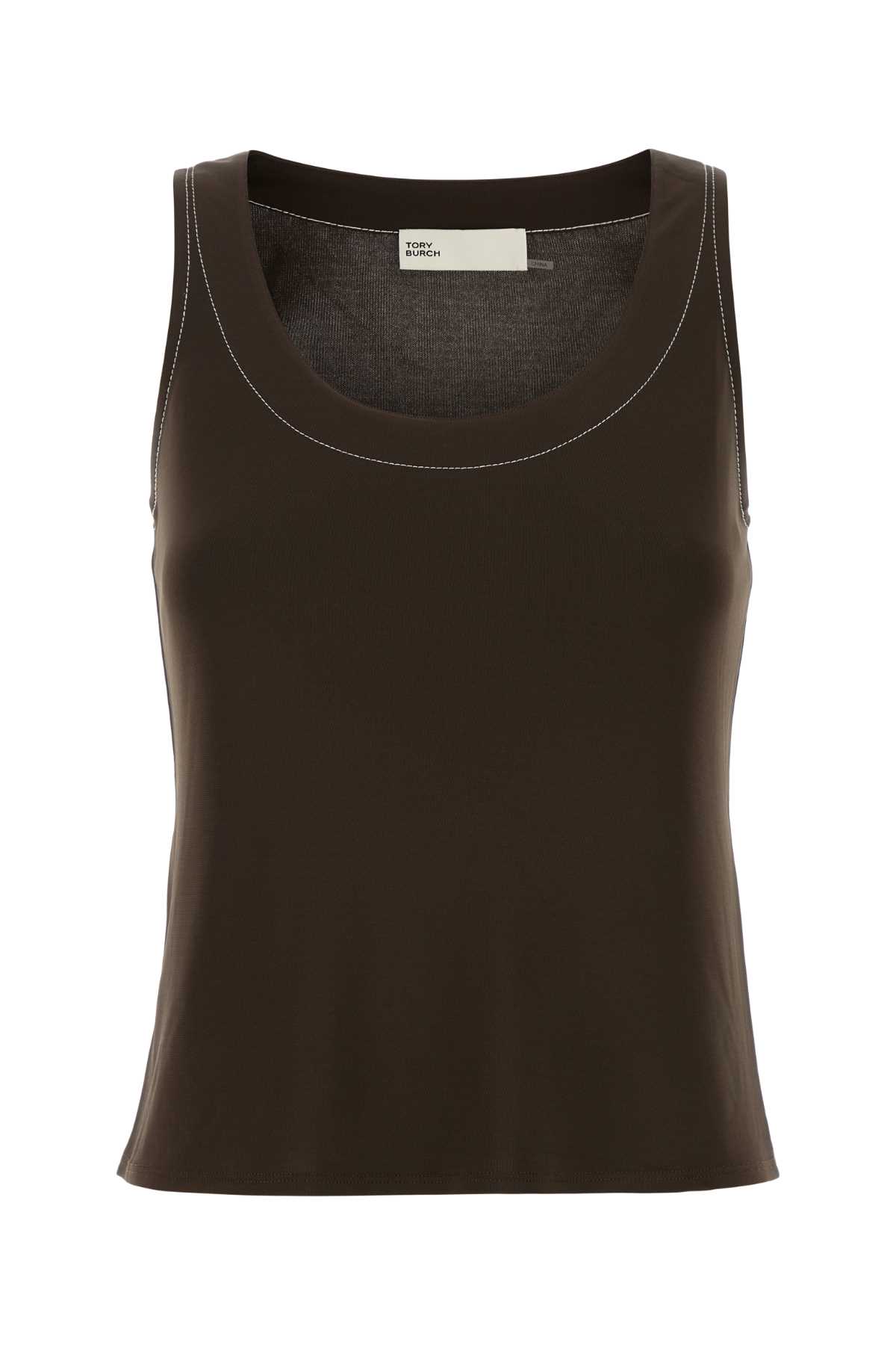 Brown Viscose Tank Top
