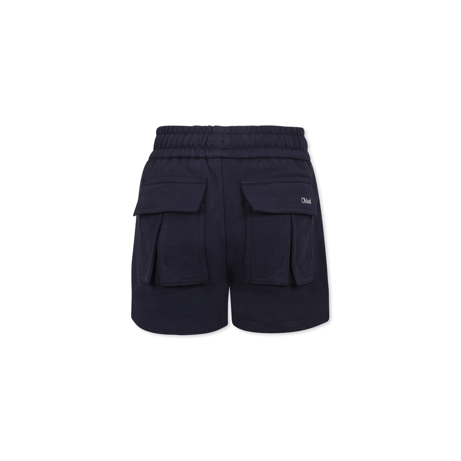 Chloé Blue Shorts For Girl With Logo In Blue
