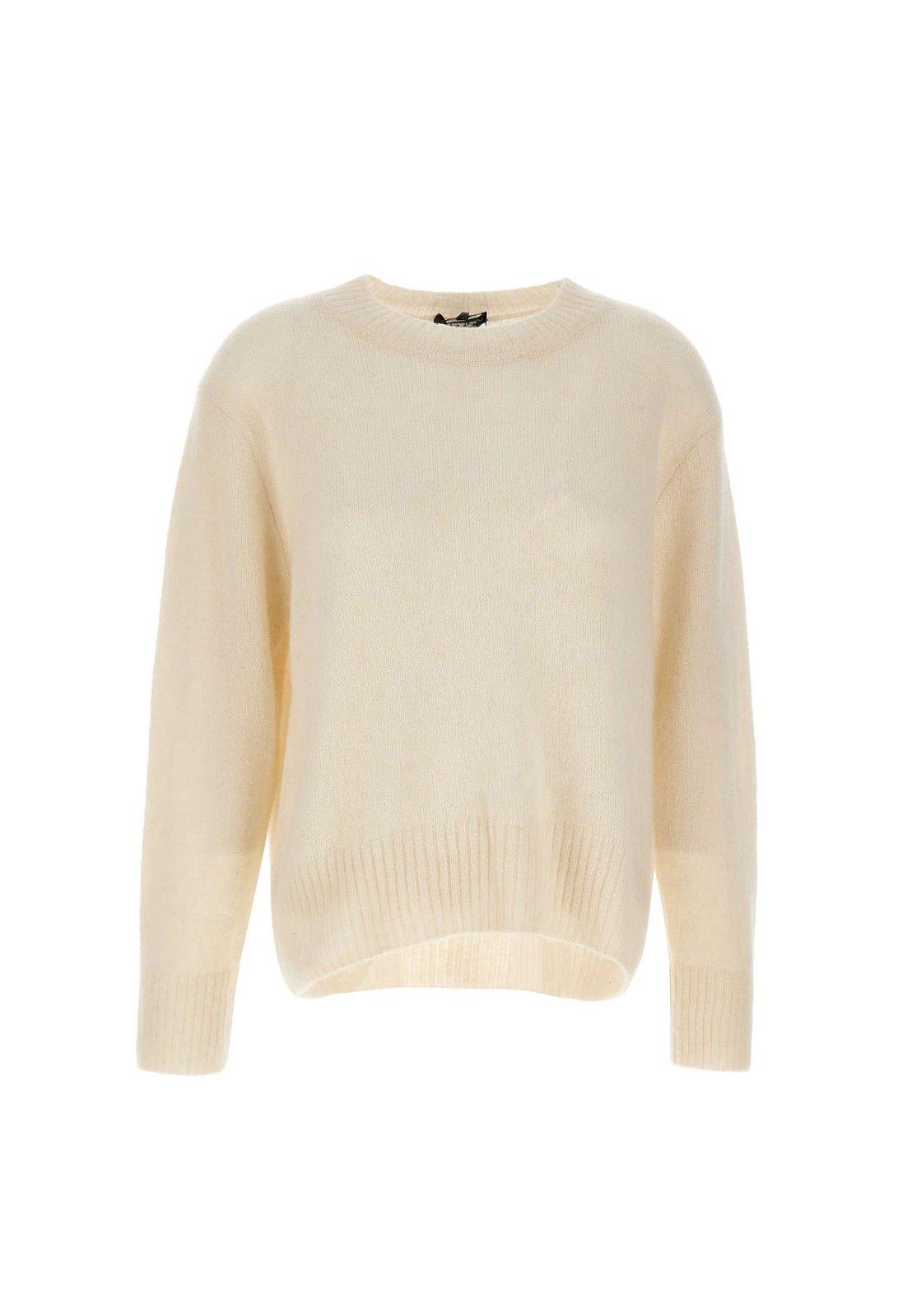 Shop Apc Crewneck Brushed Jumper Sweater In White