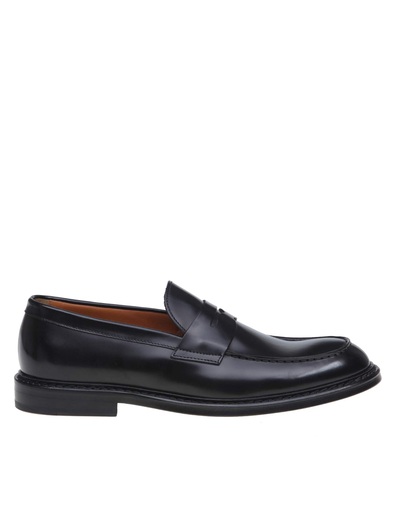 DOUCAL'S MOCCASIN IN BRUSHED CALFSKIN COLOR BLACK